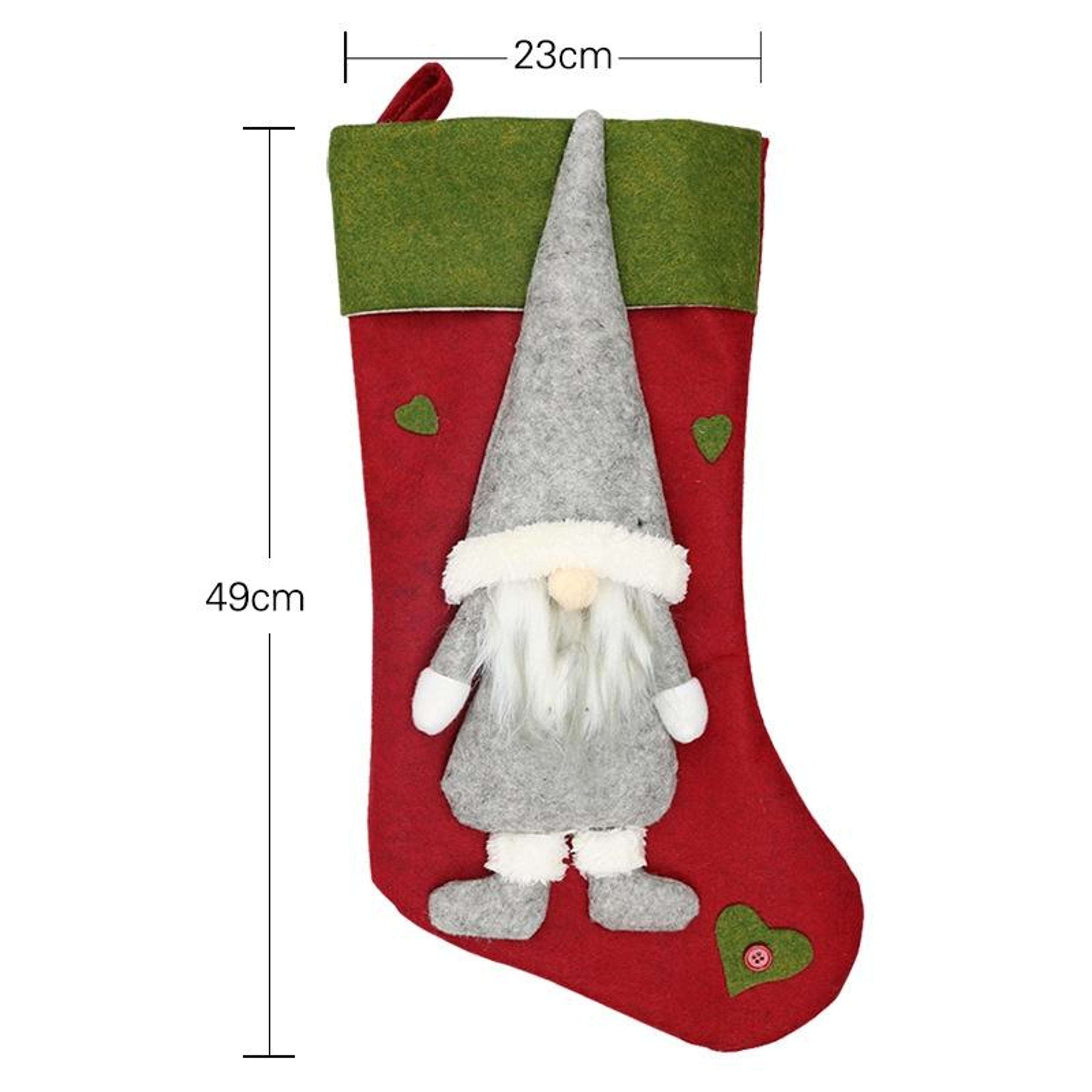 Christmas Gnome Sock Gift Bag Tree Ornament Decoration 1