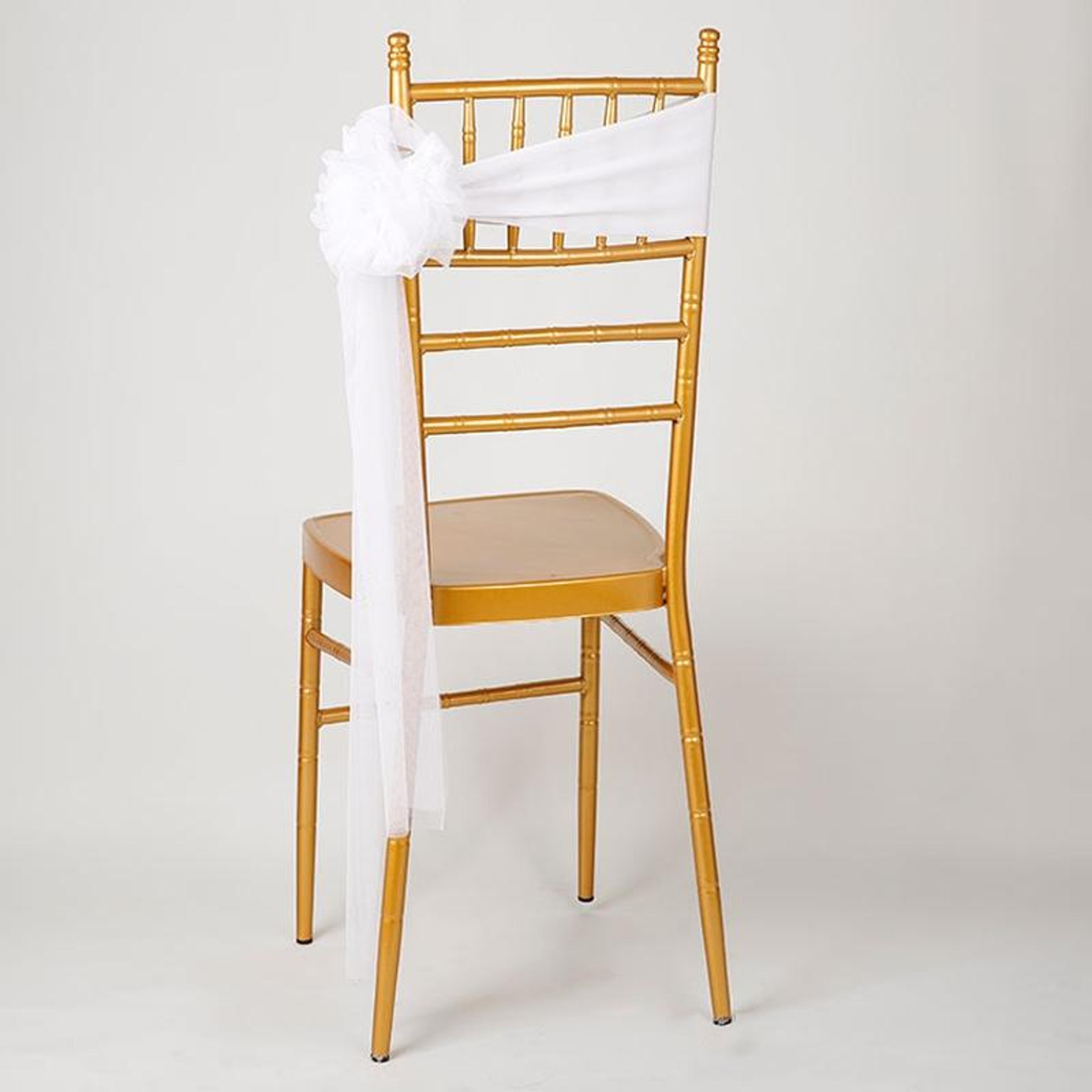 hotel wedding spandex chair sash with handmade organza bow
