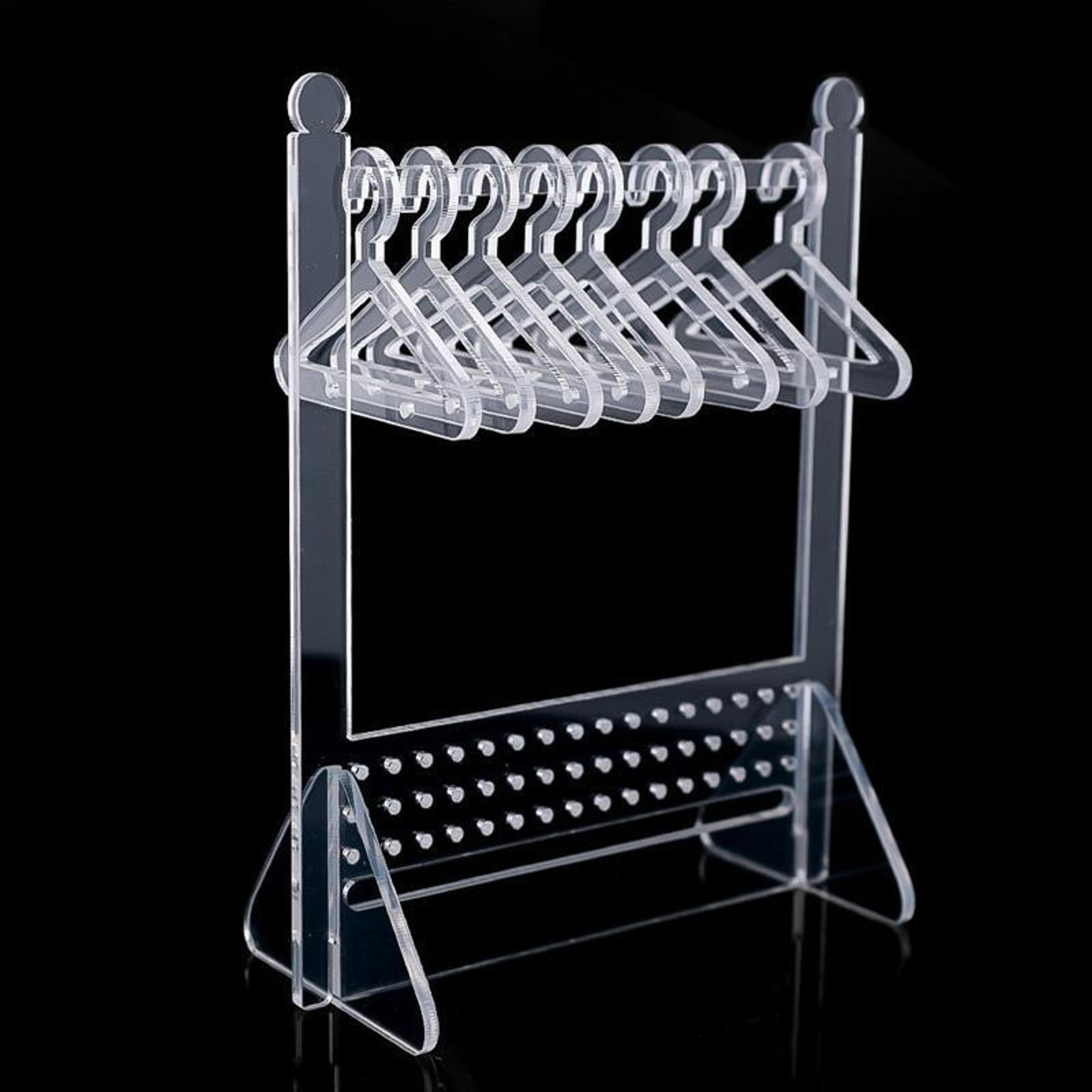 acrylic jewelry organizer stand with hanging rack for earrings, necklaces & bracelets