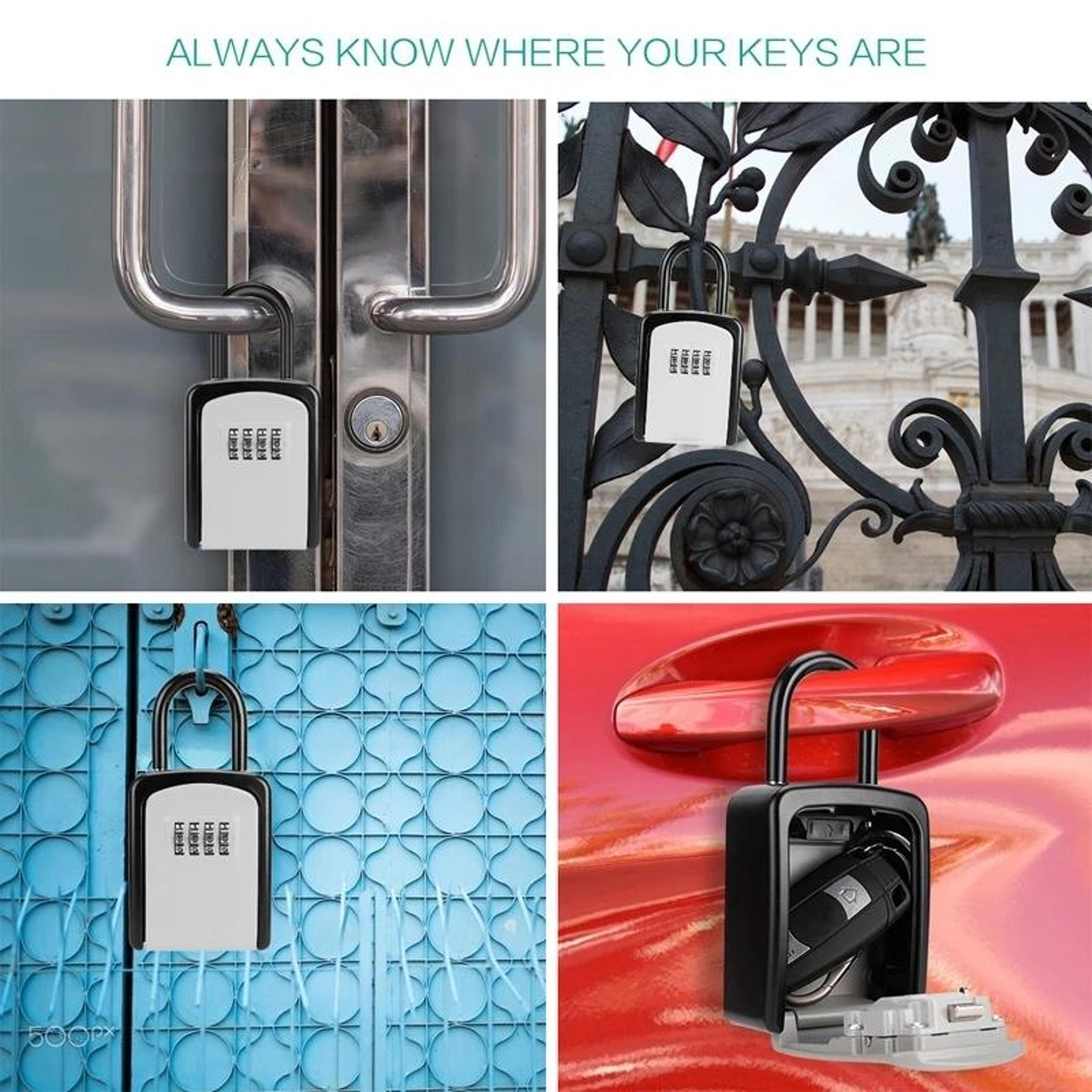 SecureGuard Key Lock Box Wall Mounted Combination Safe For Keys Cards  Valuables 6