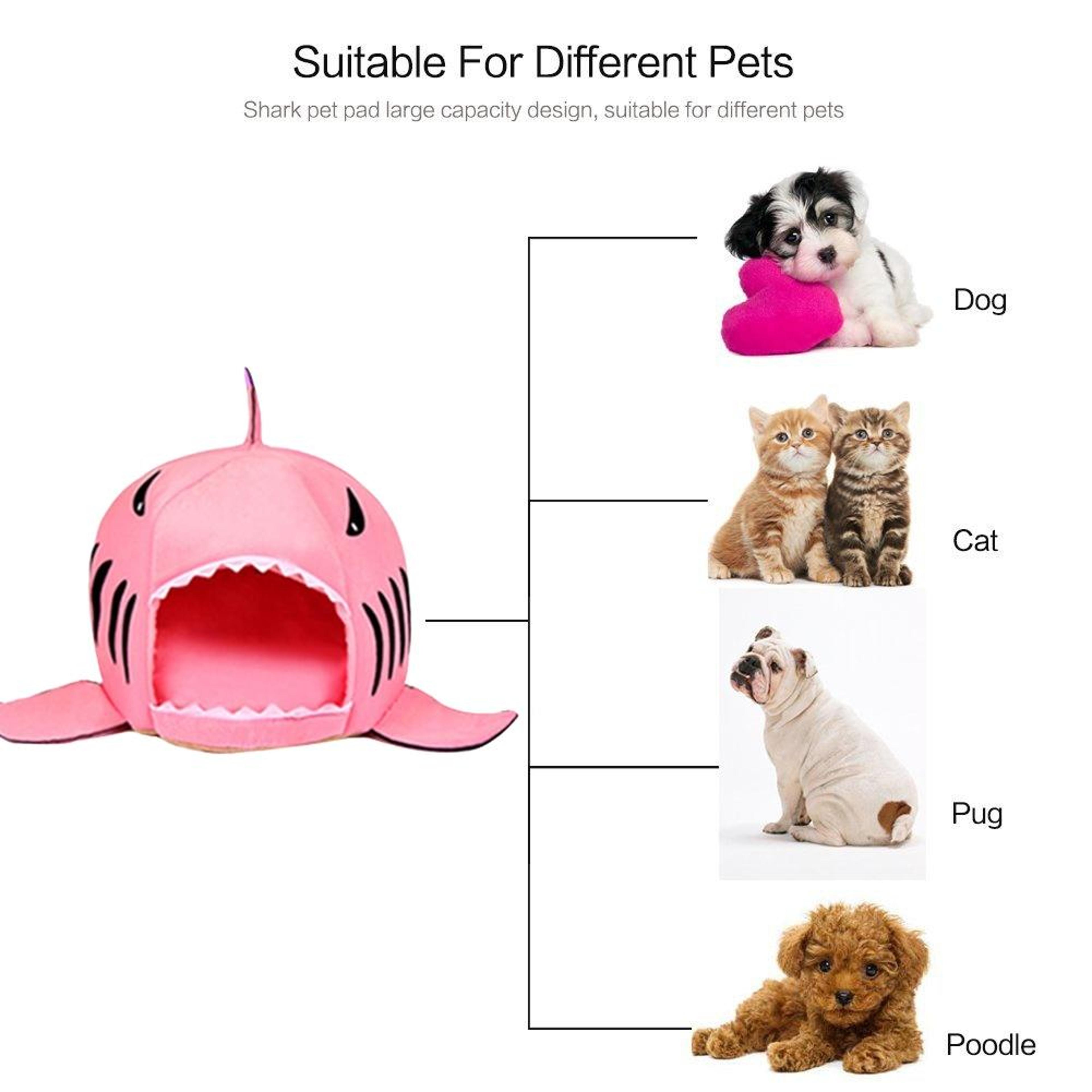 Cozy Shark Pet Bed Indoor Cat Cave Bed For Small Dogs  Cats 8