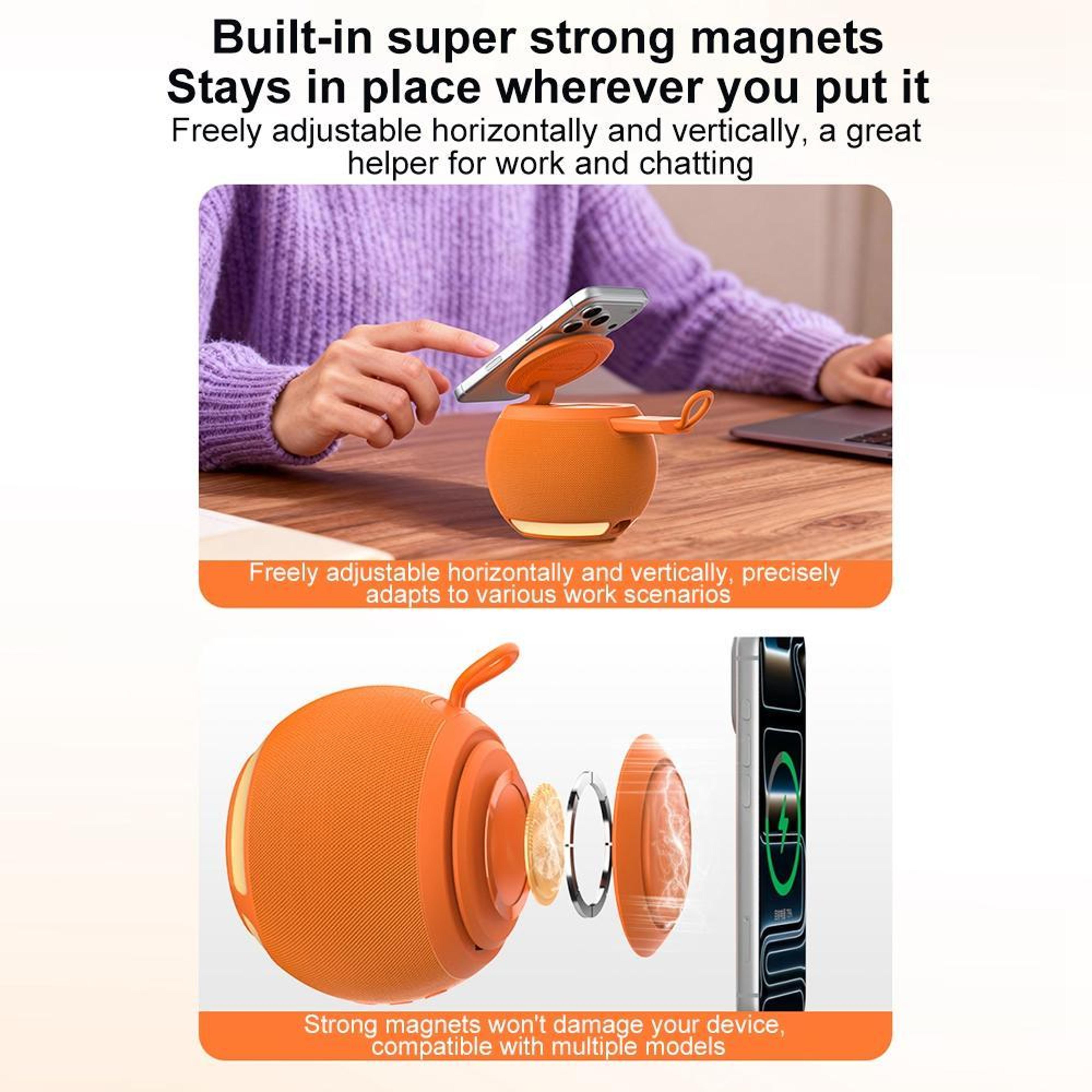 ZGA WX08 Bluetooth Speaker With Fast Charging Wireless Charging Station 3