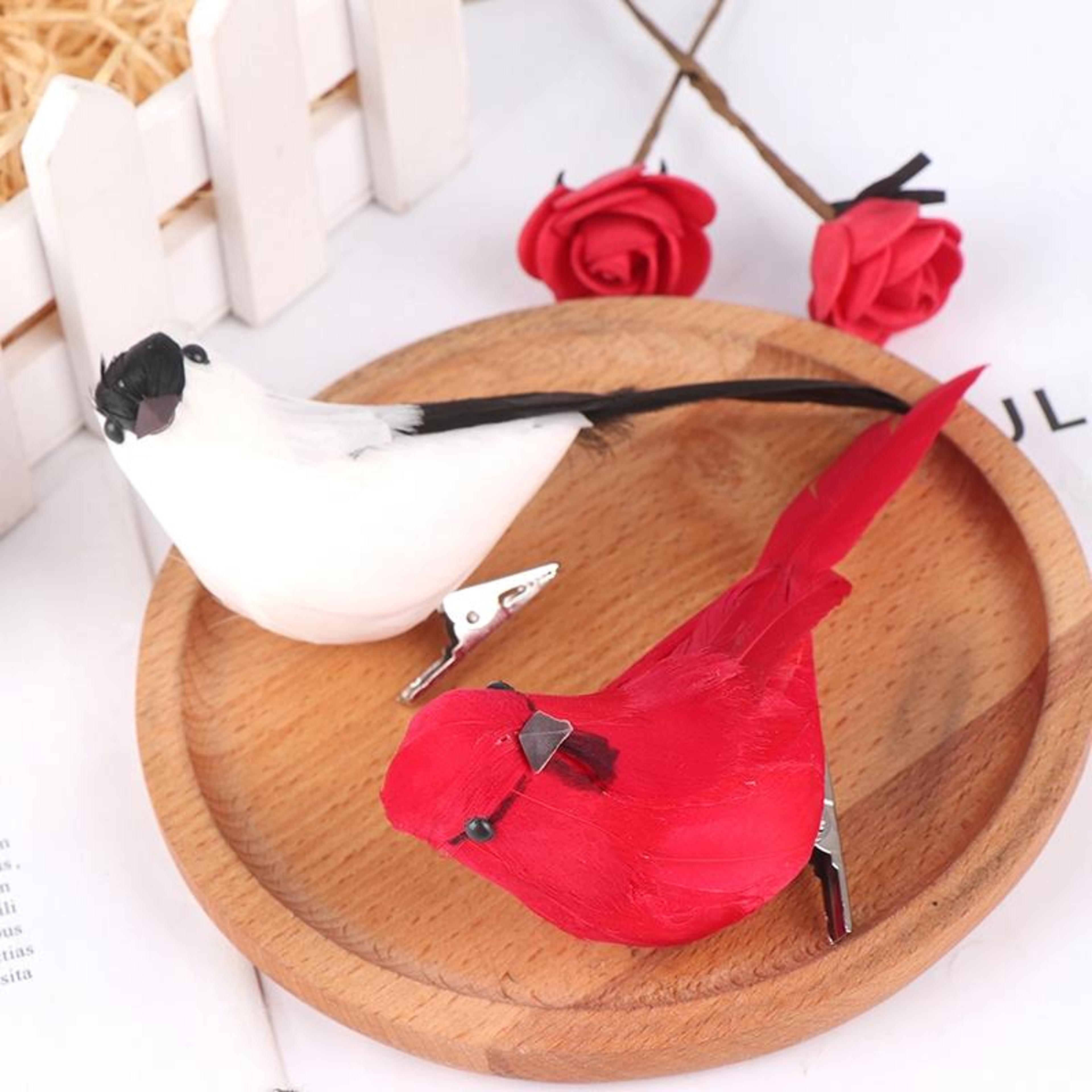 Lifelike Artificial Decorative Birds With Real Feathers ClipOn Foam Bird Decor For Weddings  Crafts 3