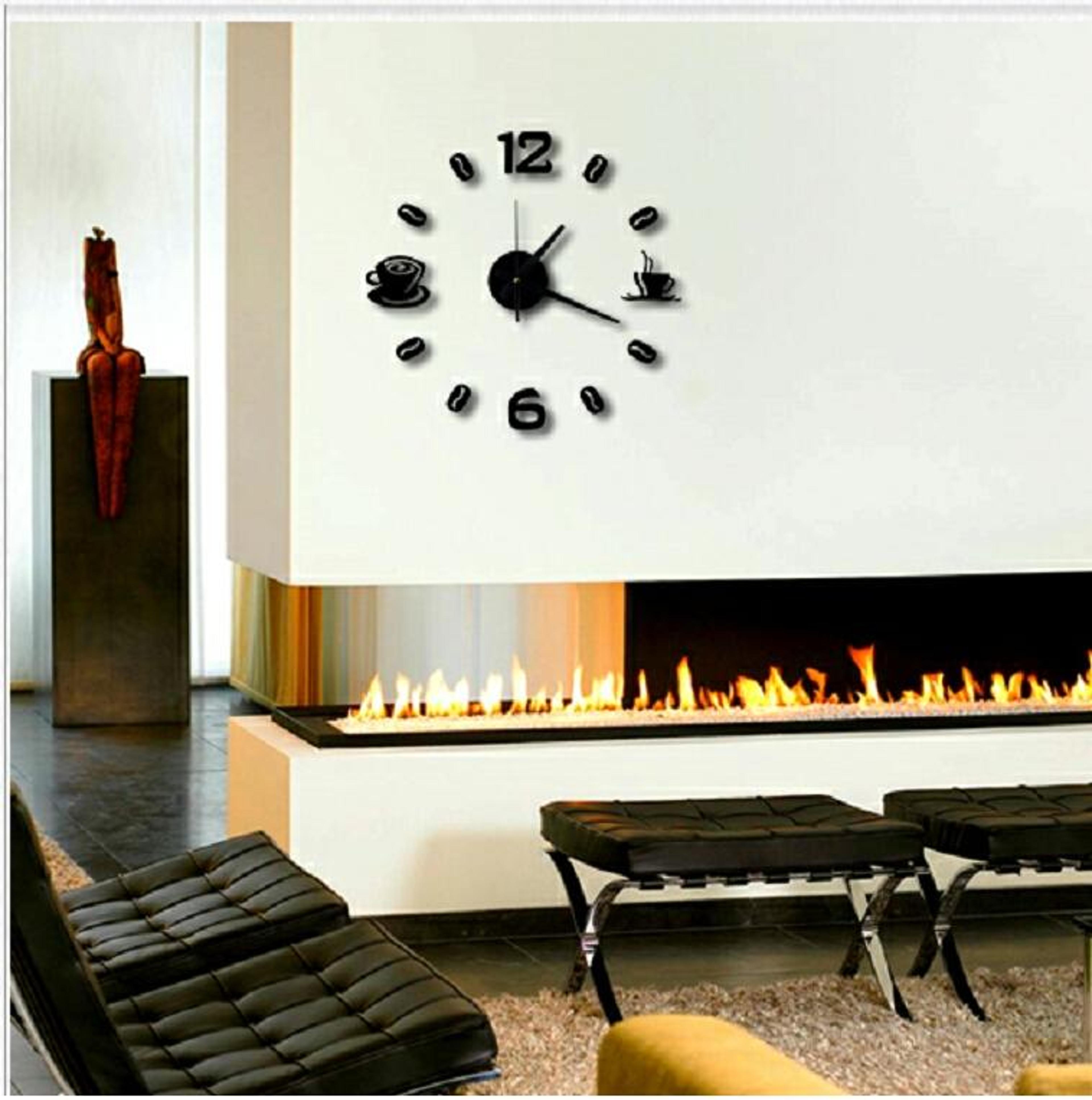 Creative DIY Wall Clock Acrylic Coffee Cup Self Adhesive Modern Wall Decor 1