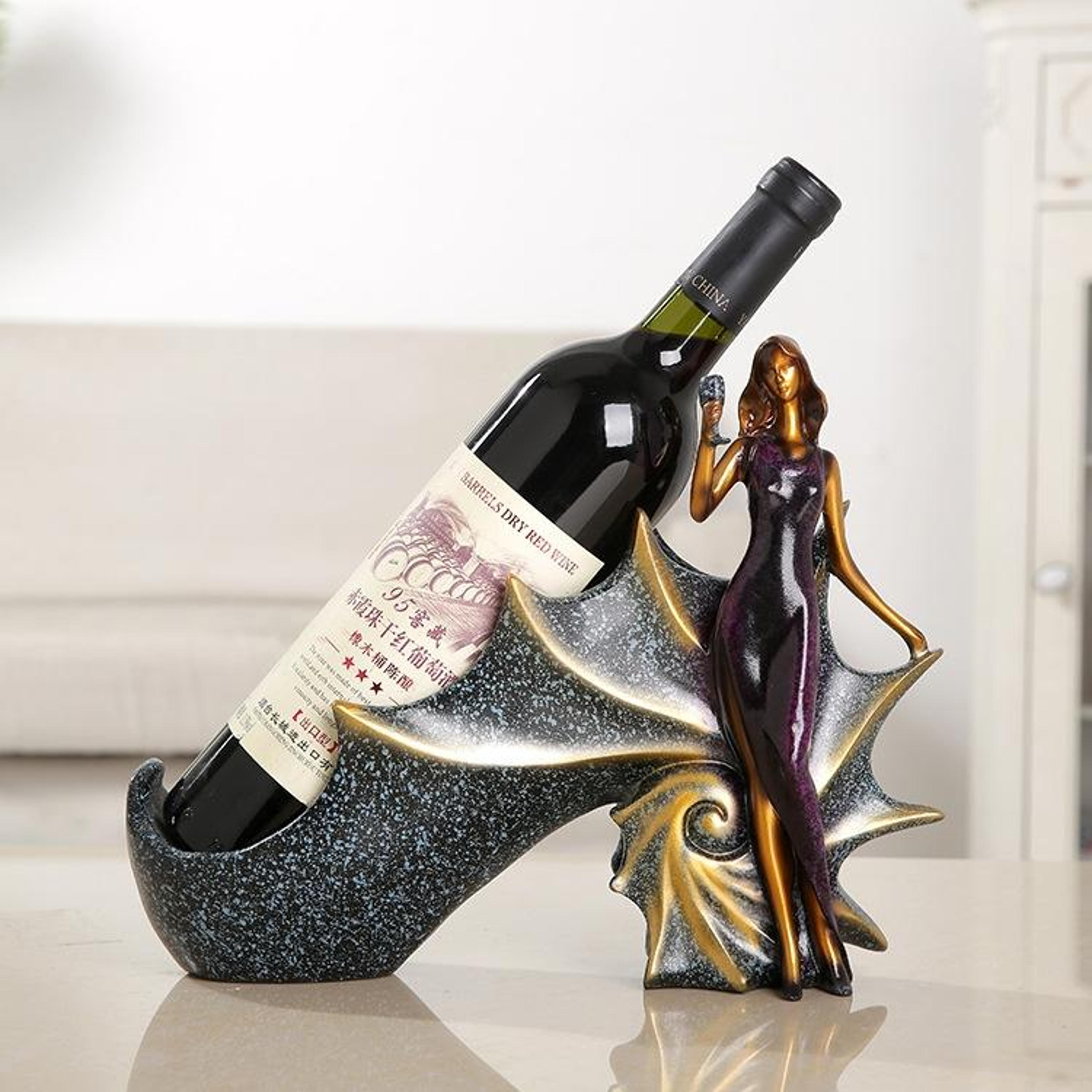 elegant resin wine bottle holder decorative wine rack for home bar & table display