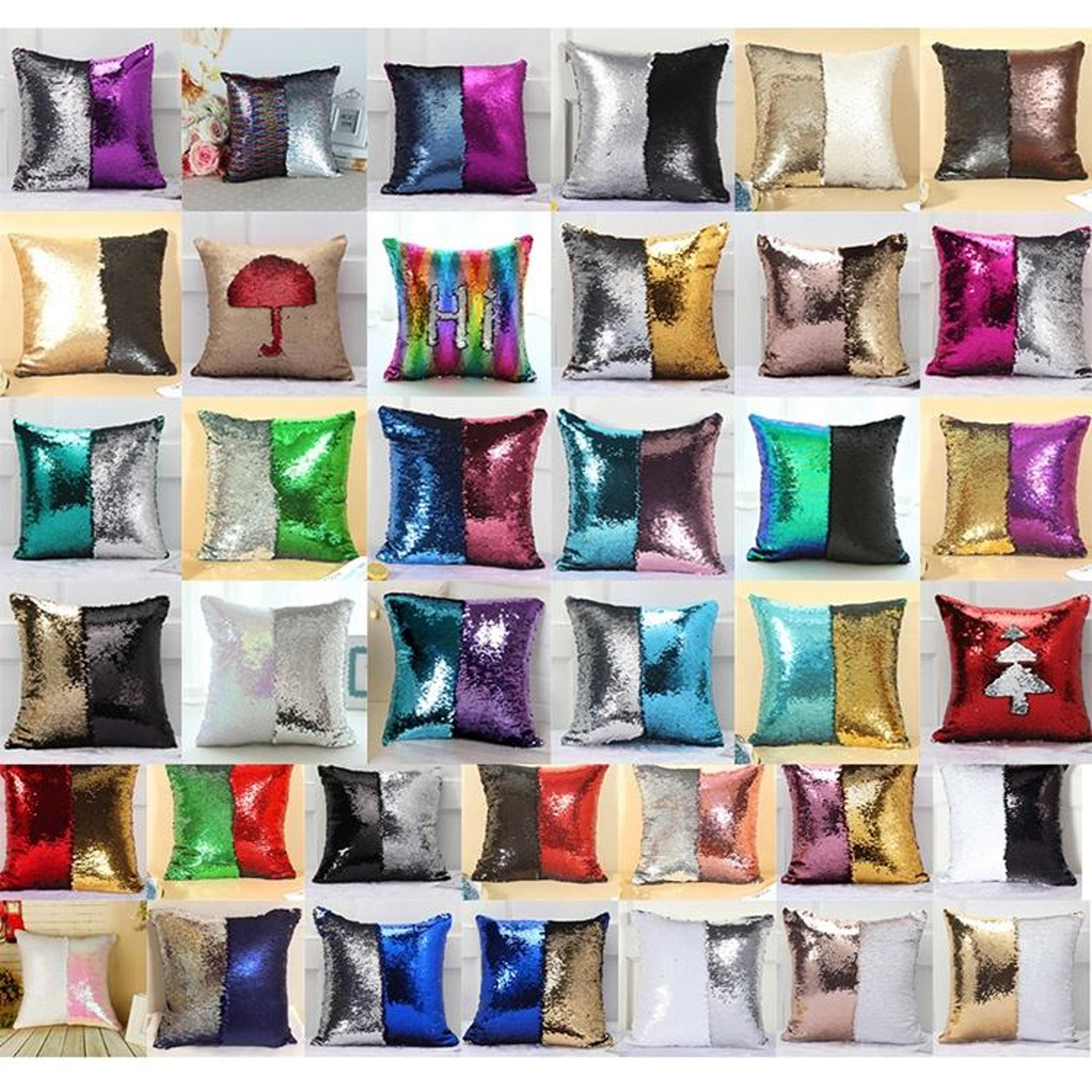 Magic Reversible Sequin Pillow Cover Decorative Glitter Cushion Case 1