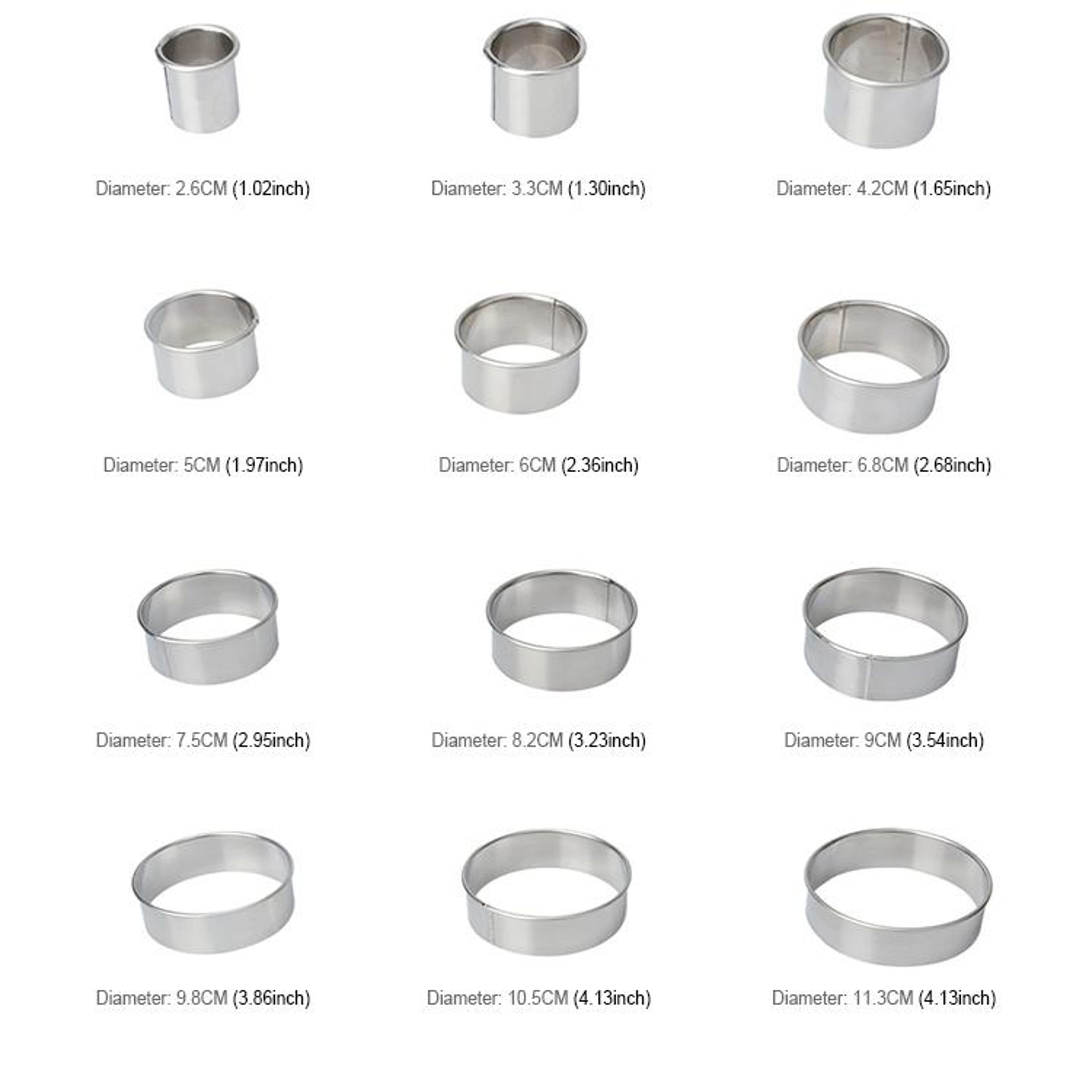 Premium Round Cookie Cutter Set Stainless Steel Cake Ring Mold For Biscuits Doughnuts  Desserts 5