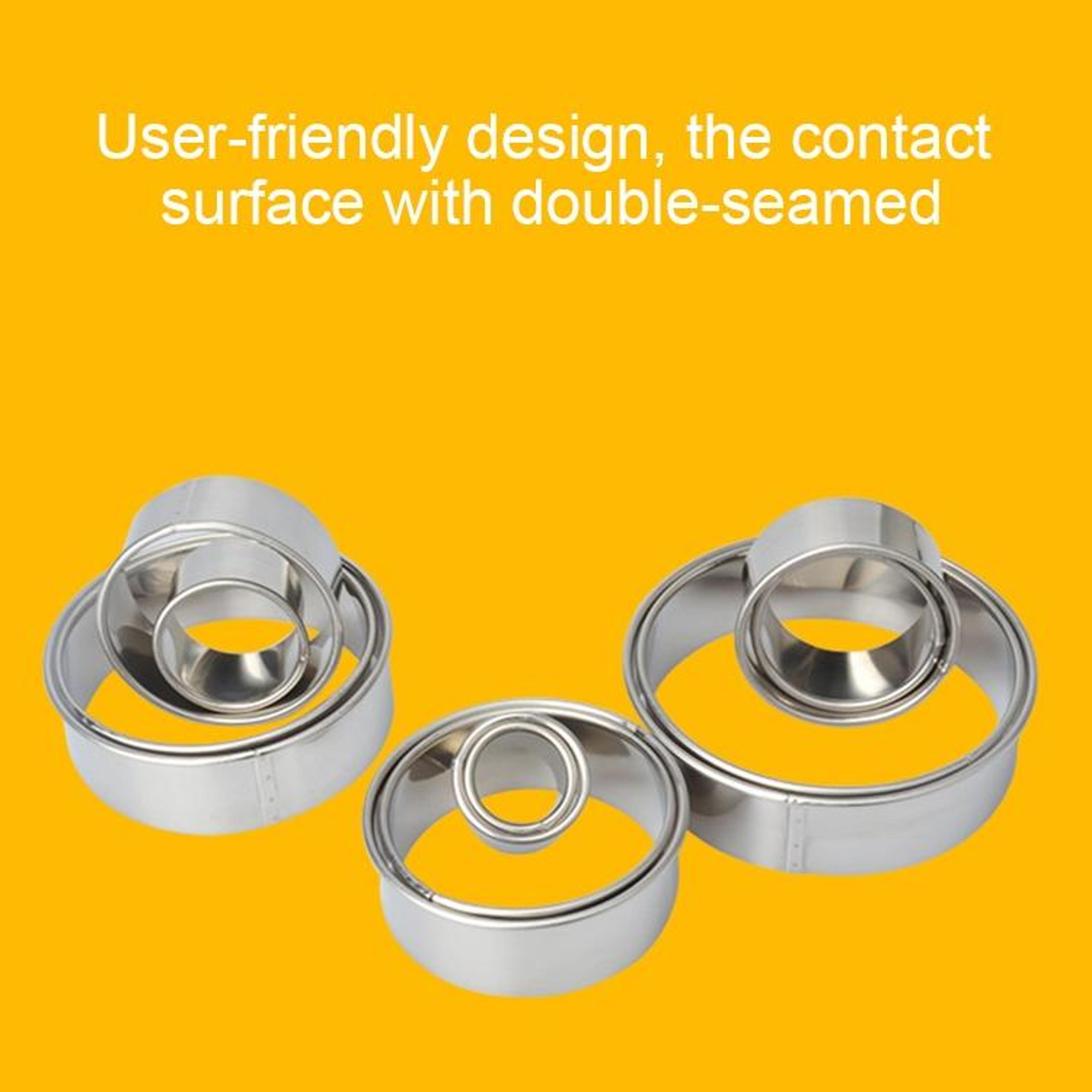 Premium Round Cookie Cutter Set Stainless Steel Cake Ring Mold For Biscuits Doughnuts  Desserts 8