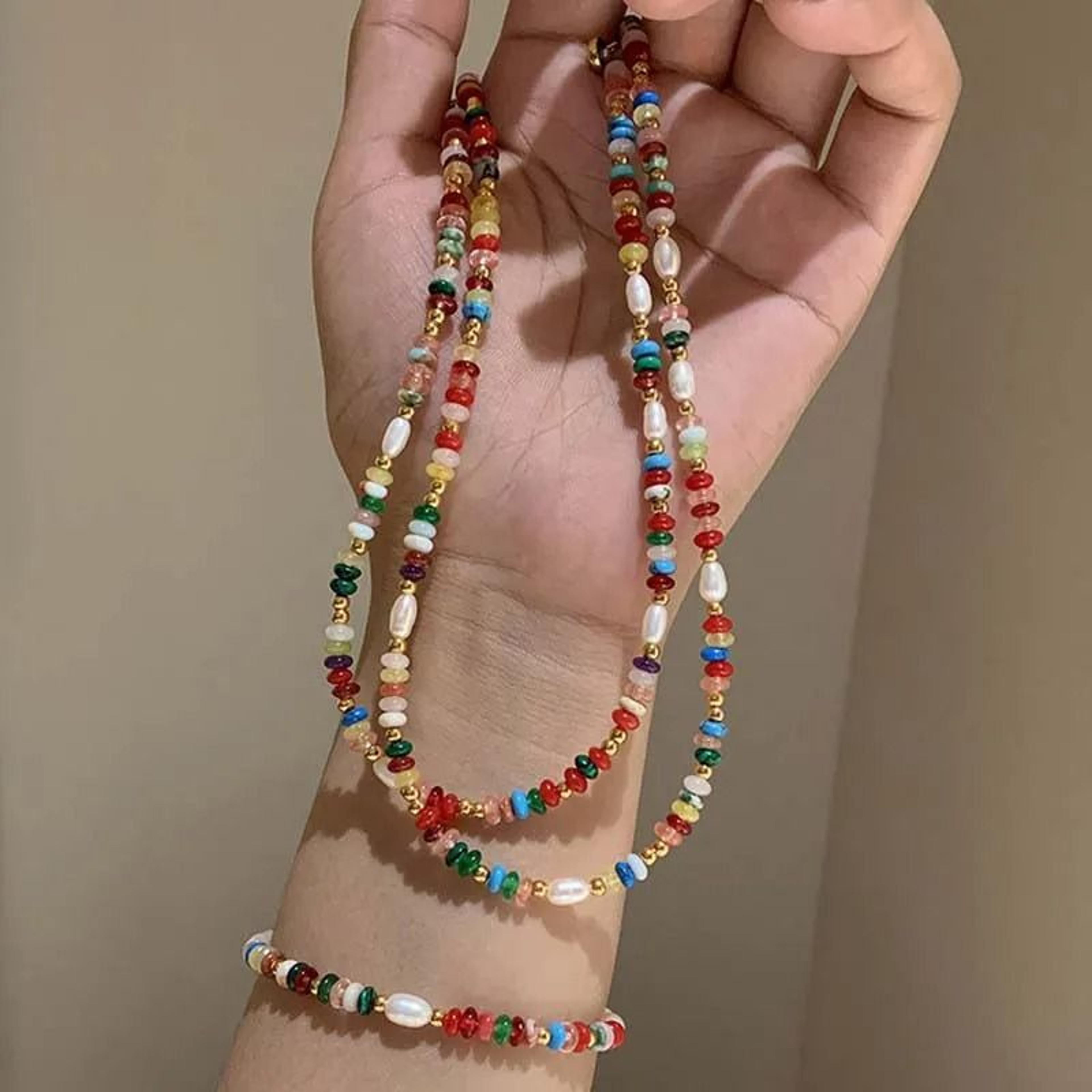 Colorful Beaded Freshwater Pearl Necklace For Women 3