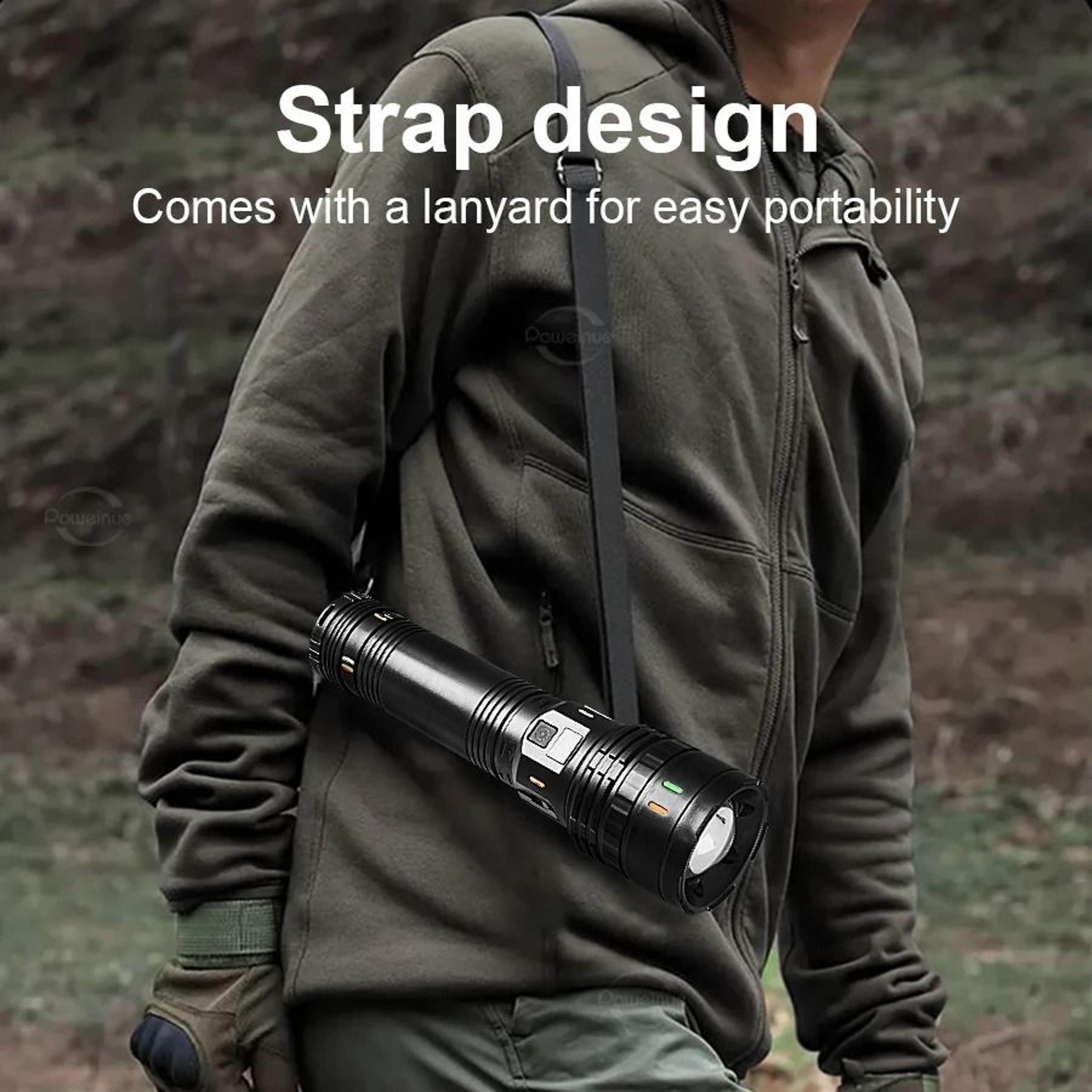 High Power Rechargeable LED Flashlight With Built In Battery And Type C Charging 2