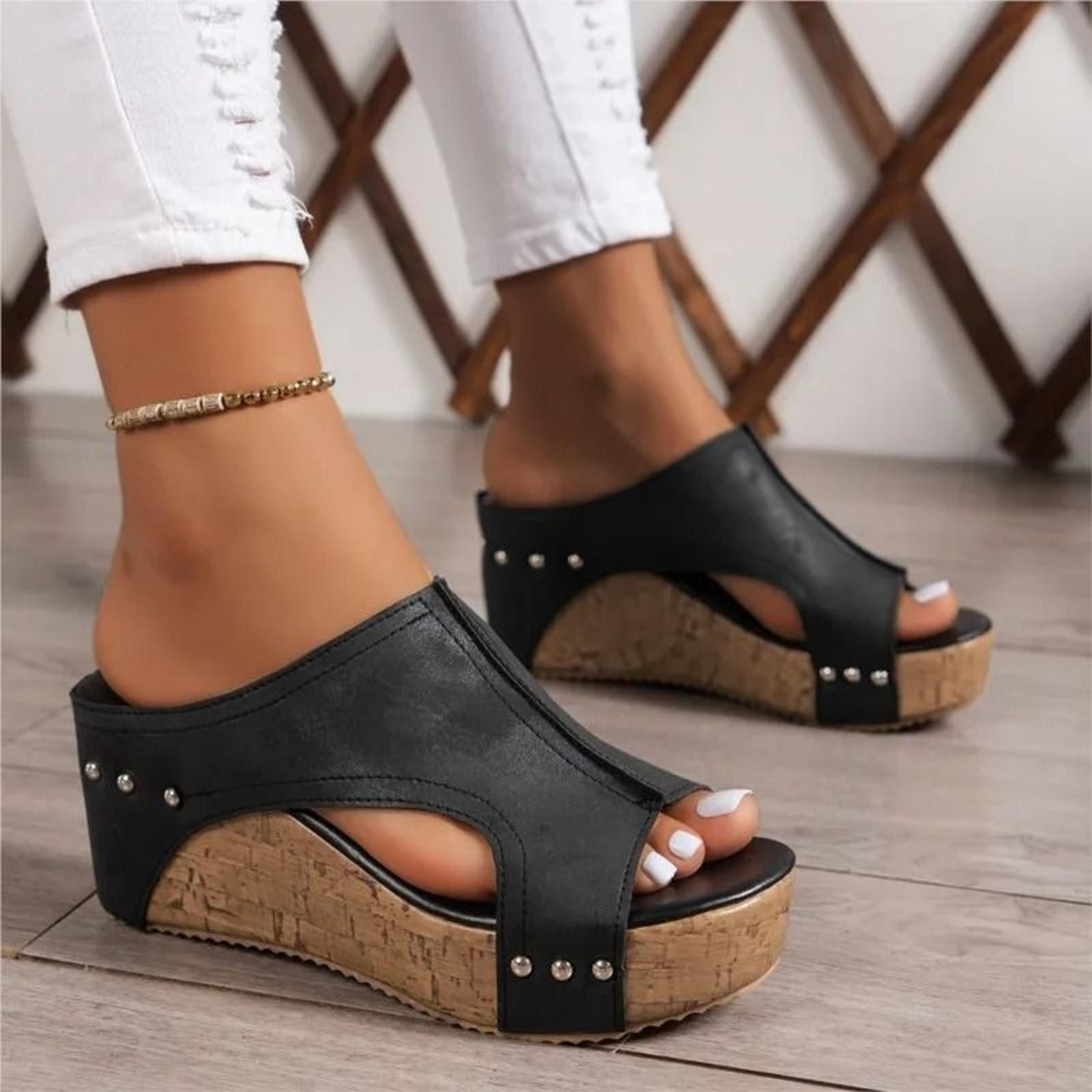 Womens Summer Wedge Sandals With Elegant Slip On Design 2