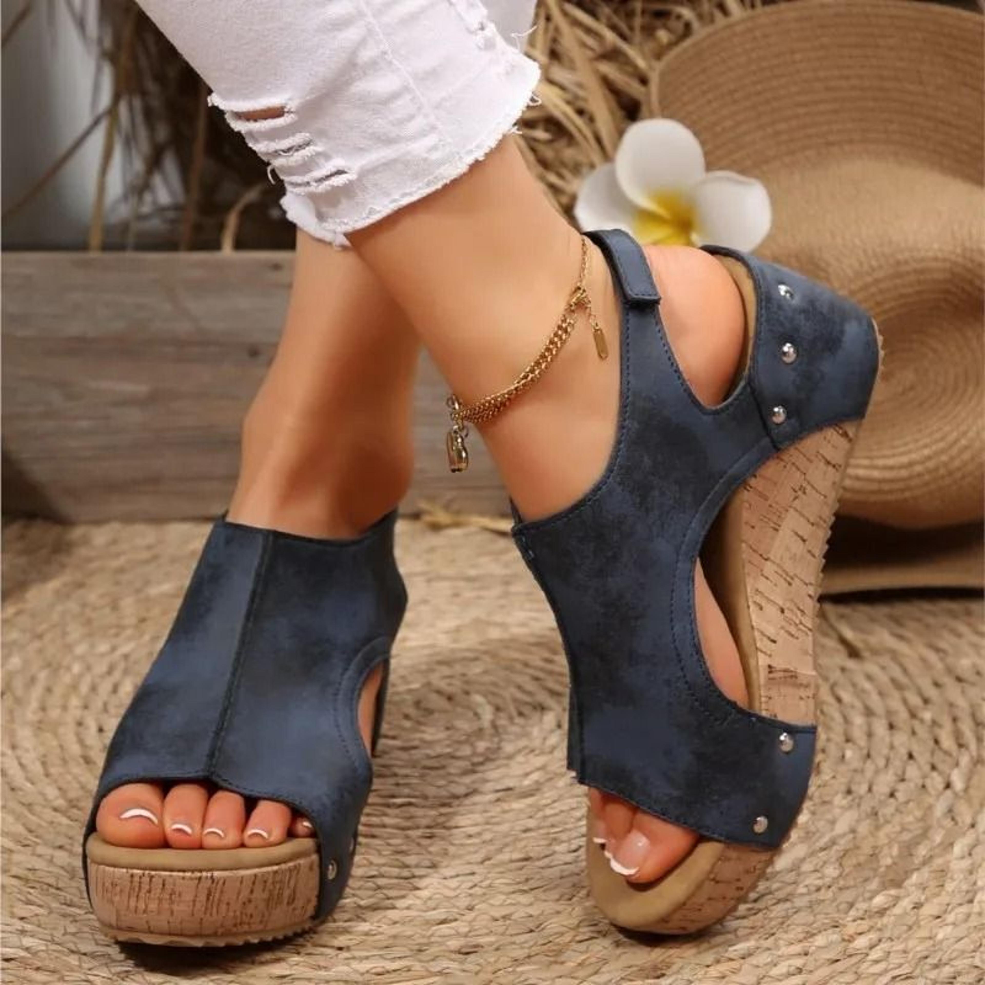 Womens Summer Wedge Sandals With Elegant Slip On Design 4