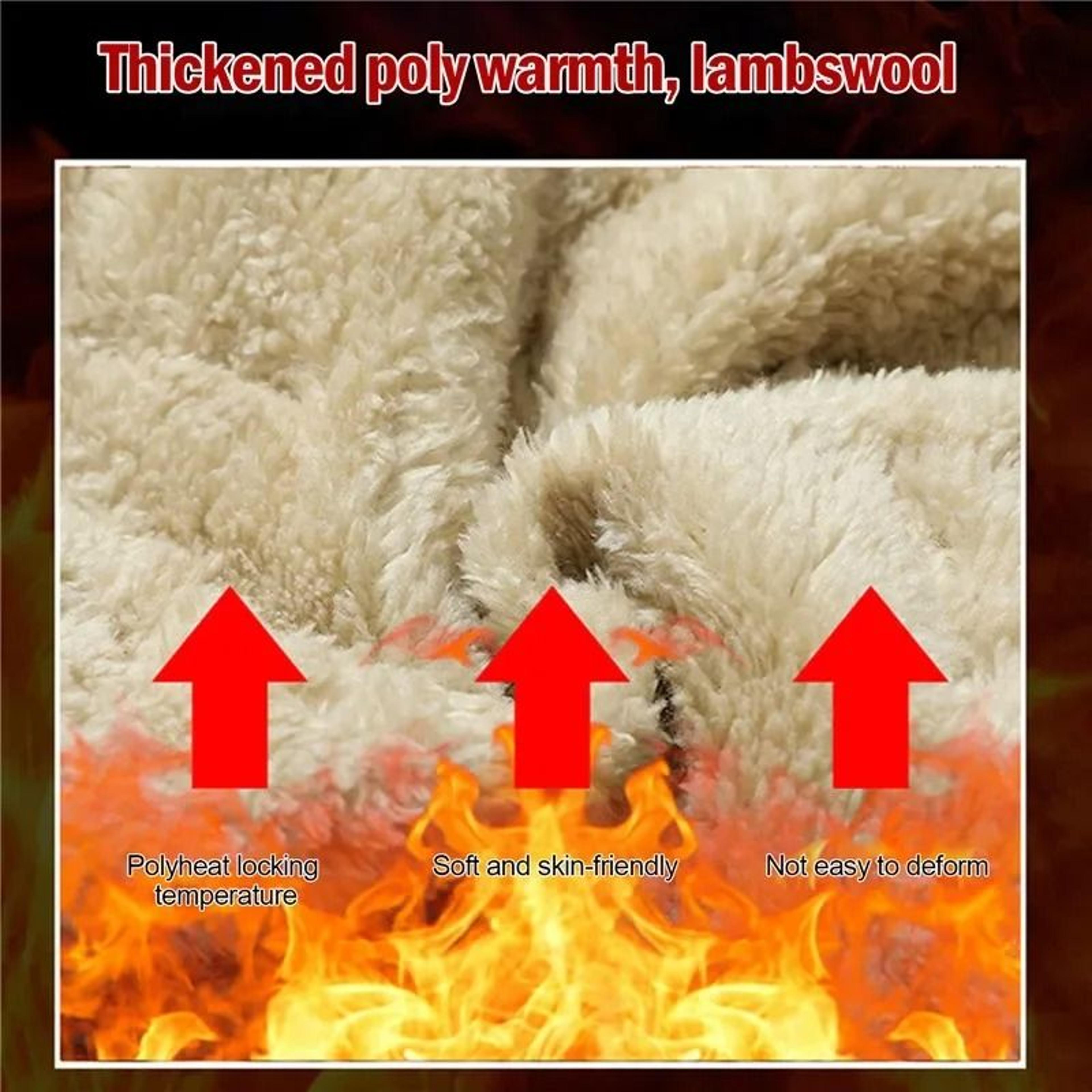 Men Thermal Fleece Sweatpants Lambswool Lined Windproof Warm Outdoor Pants 1