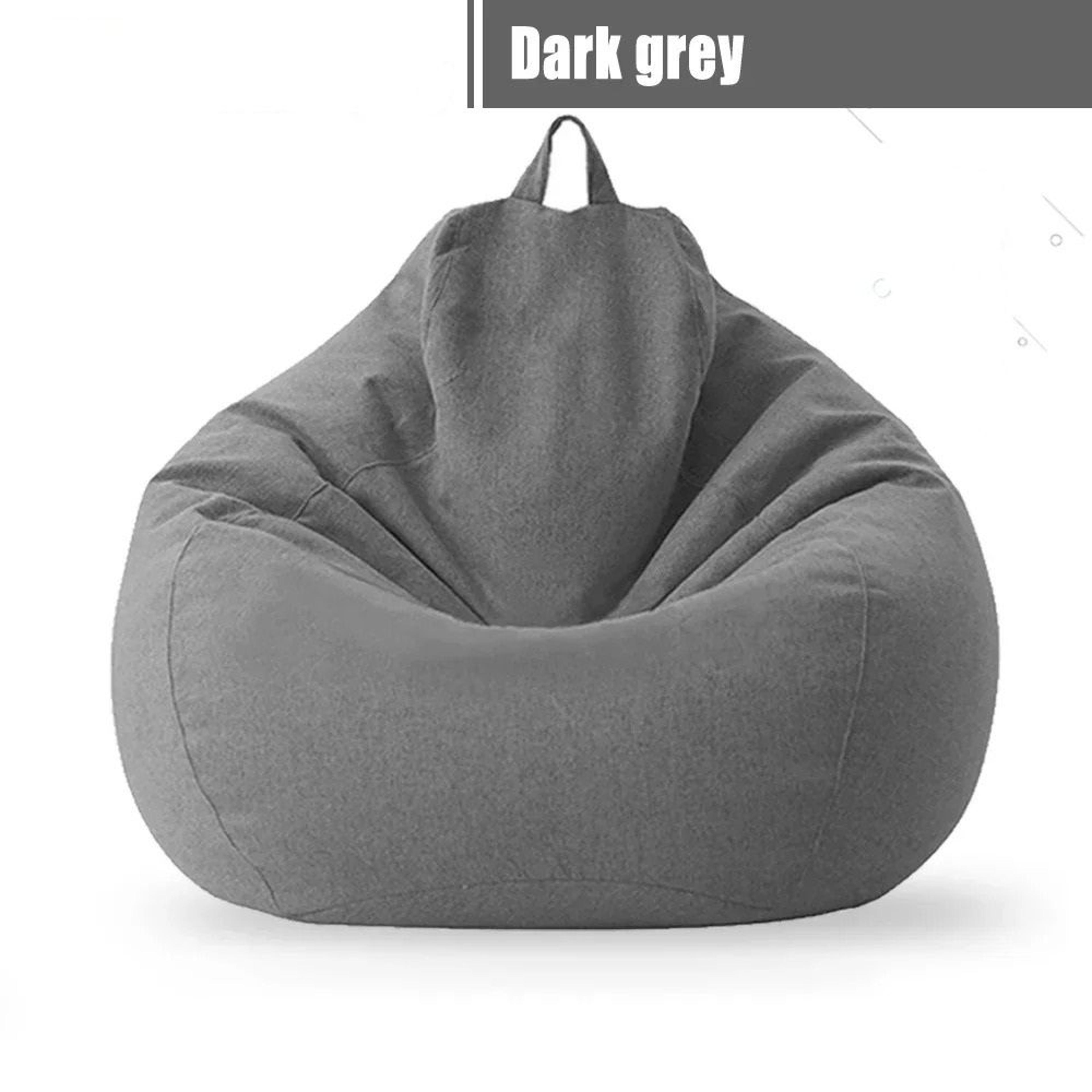Cotton Linen Bean Bag Chair Cover Unfilled Pouf Ottoman Floor Lounger 9