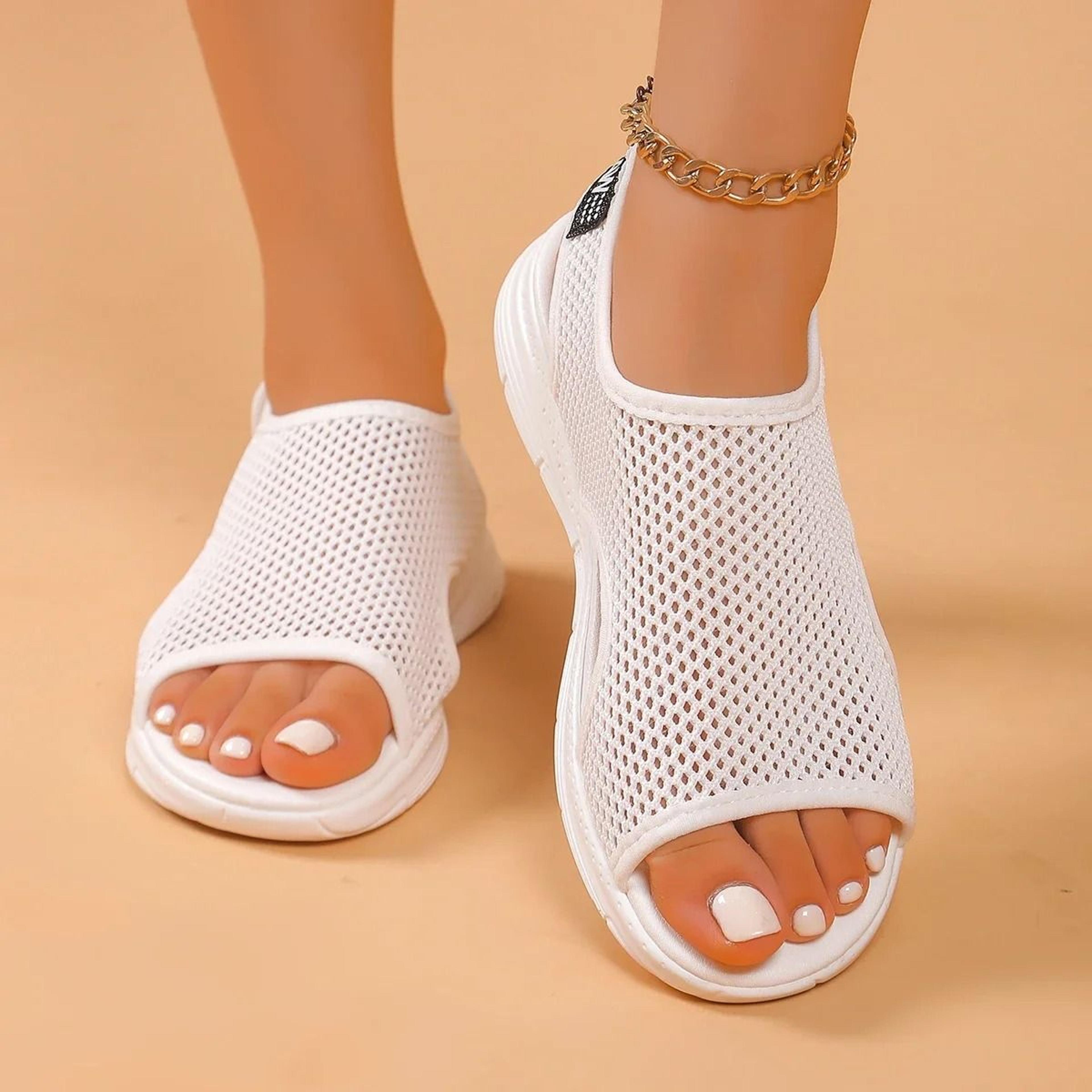 Women Knitted Sports Sandals Summer Casual SlipOn Lightweight Sandals Women Mesh Stretch Beach Luxu 2