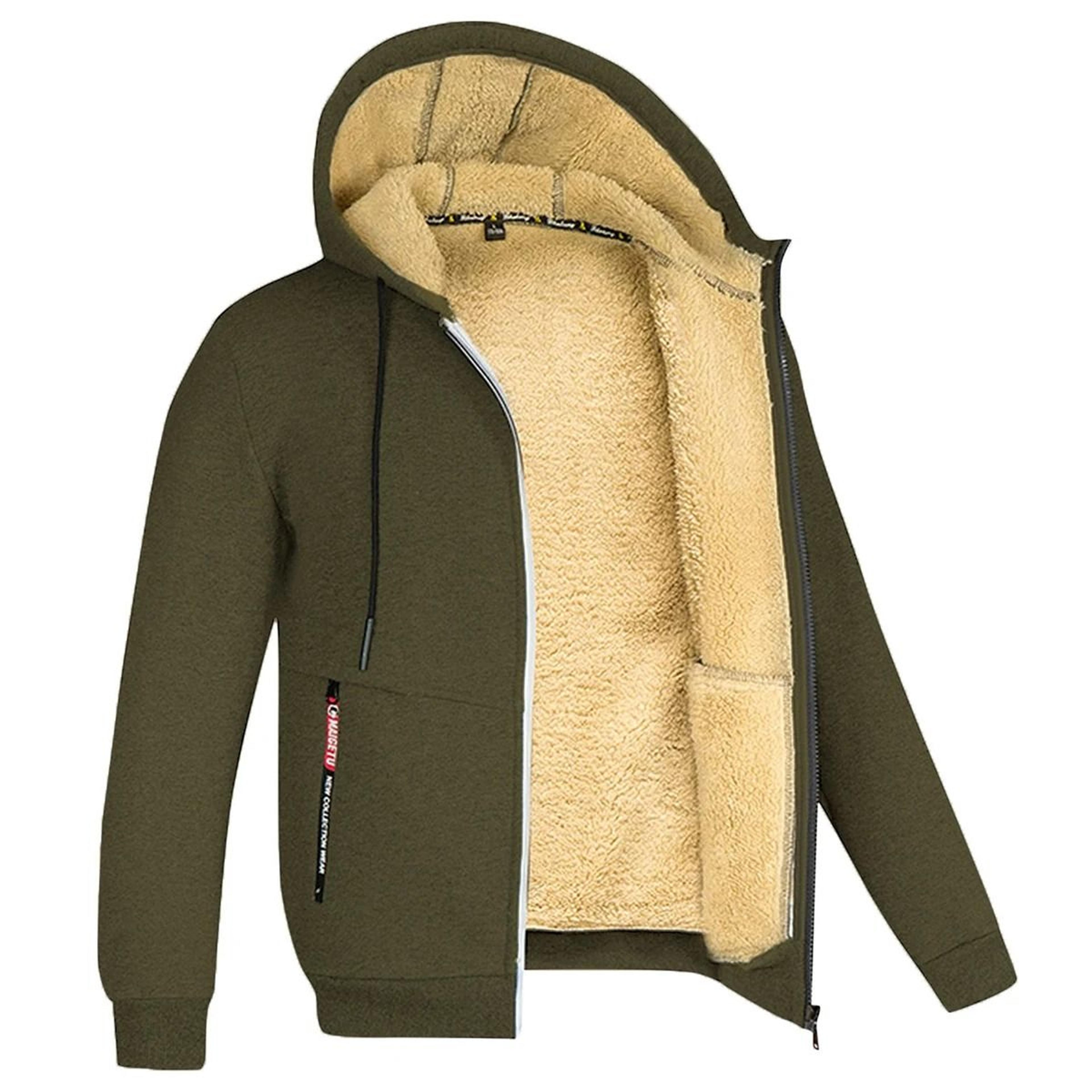 Unisex Lamb Wool Zipper Jacket With Plush Lining And Front Pockets For Winter Warmth 13