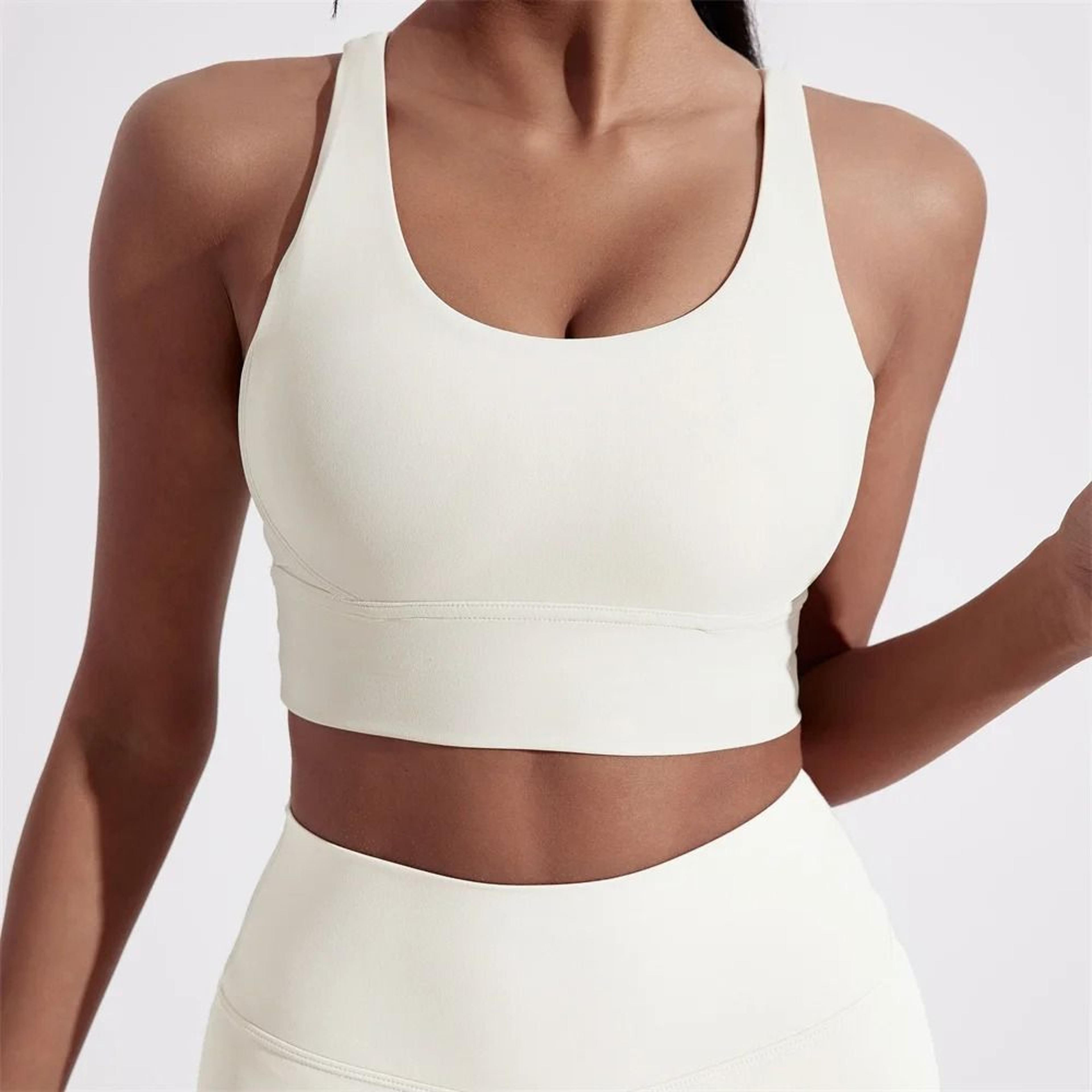 Womens High Impact Cross Back Sports Bra With Chest Pad For Training And Yoga 2