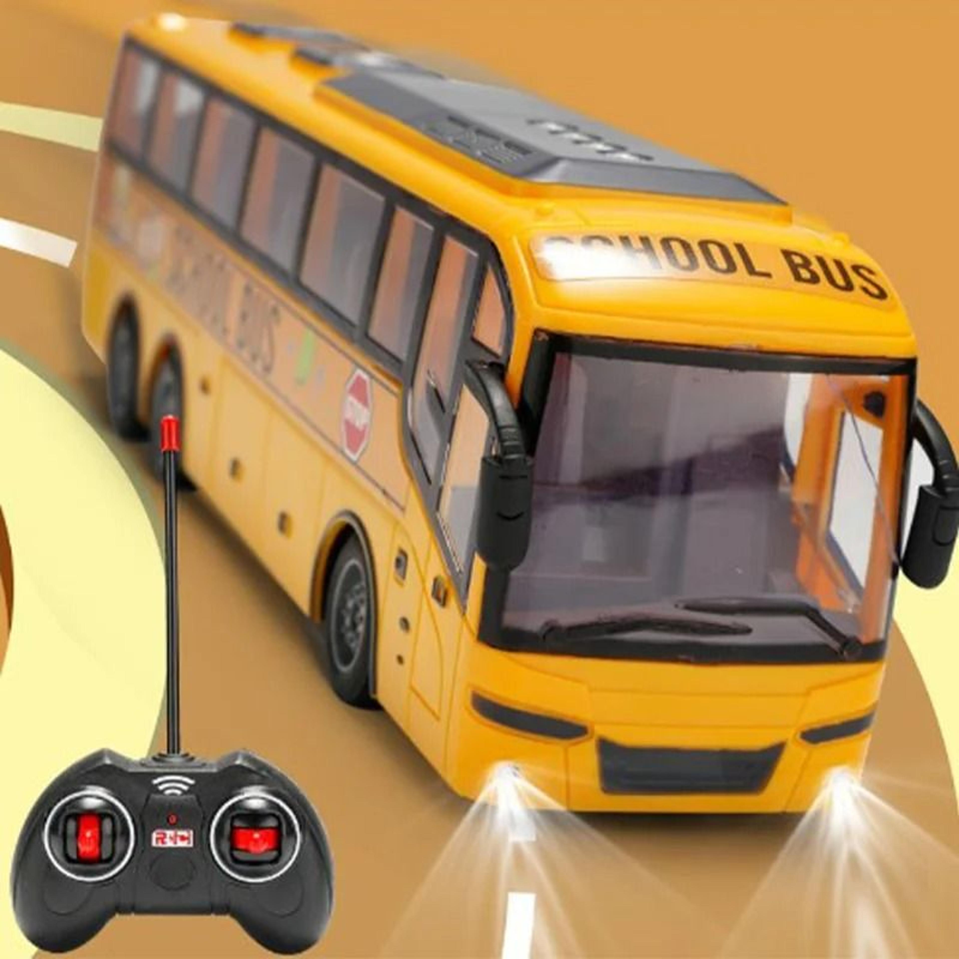 Large RC Electric Bus Toy With LED Lights For Kids 4