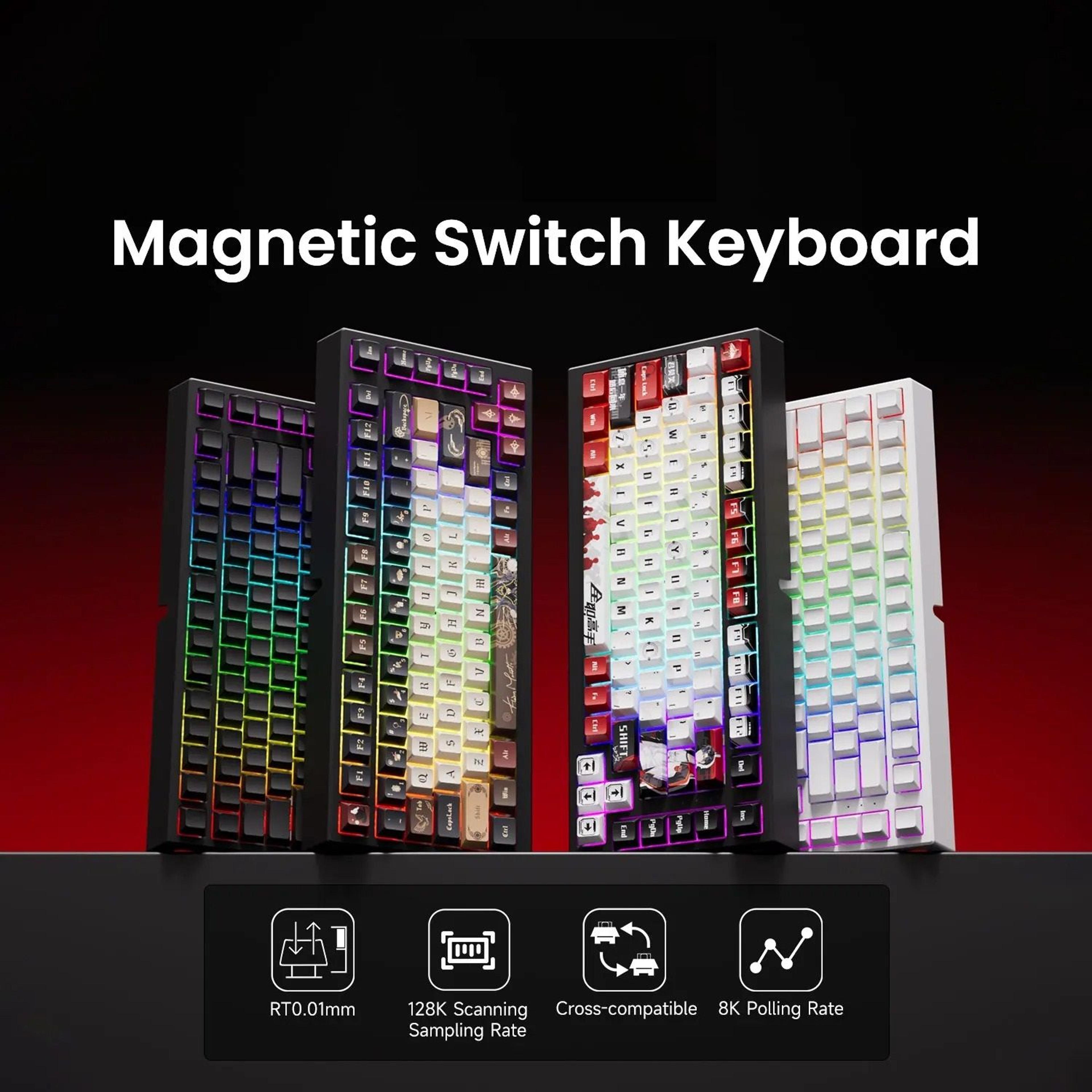 wired compact gaming keyboard with magnetic switches and rgb lighting