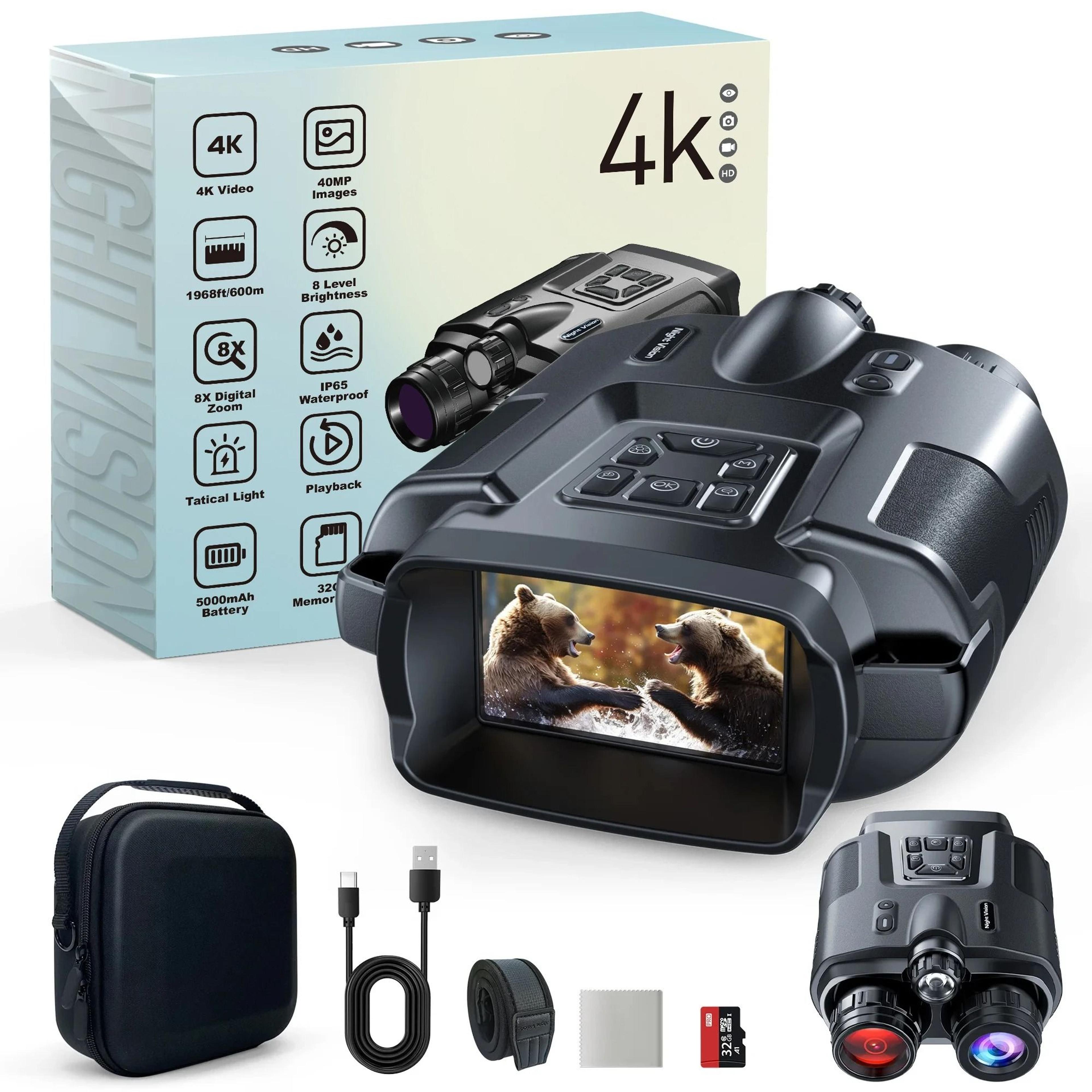 Digital Infrared Night Vision Binoculars With Rechargeable Power 6