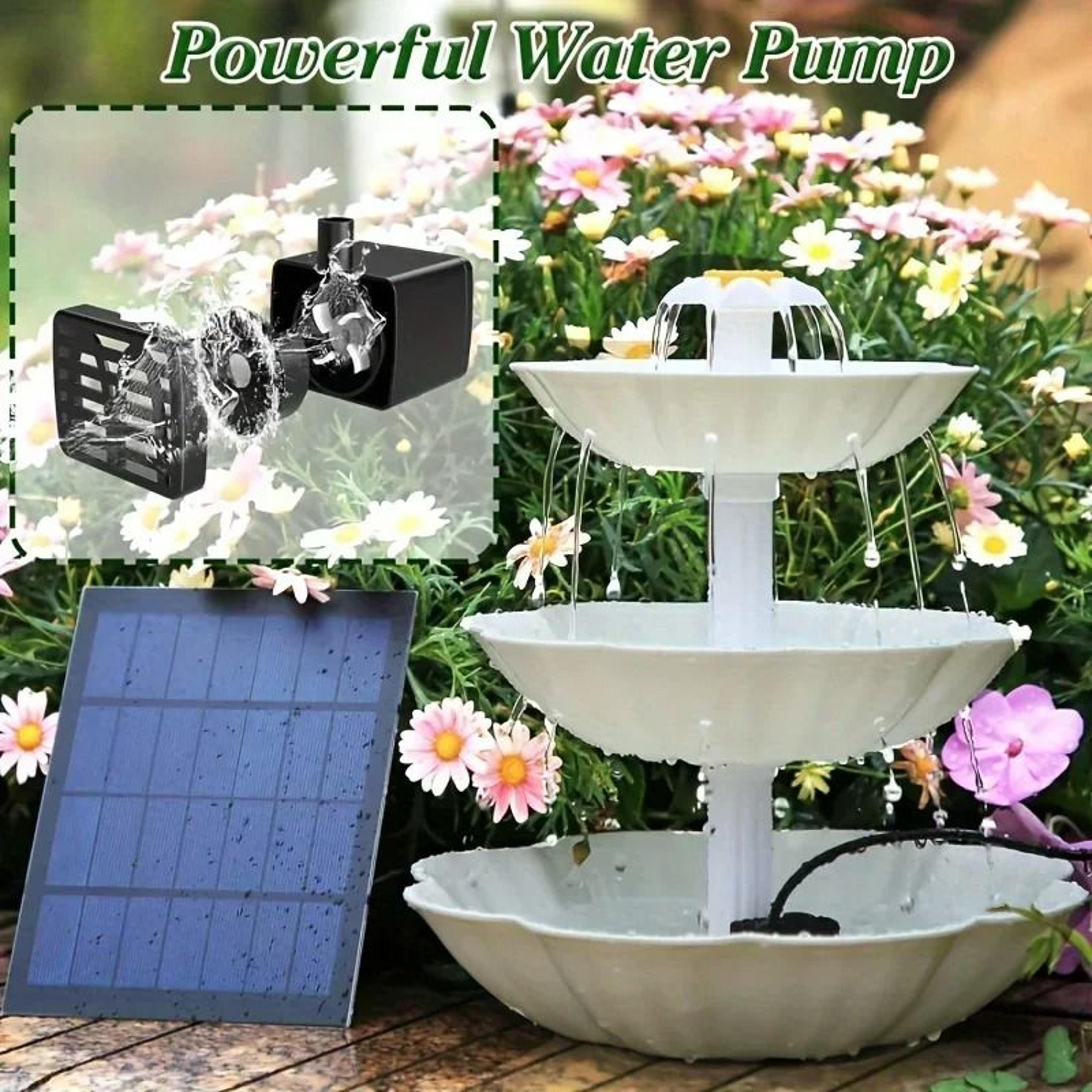 Solar Bird Bath Fountain Kit 1