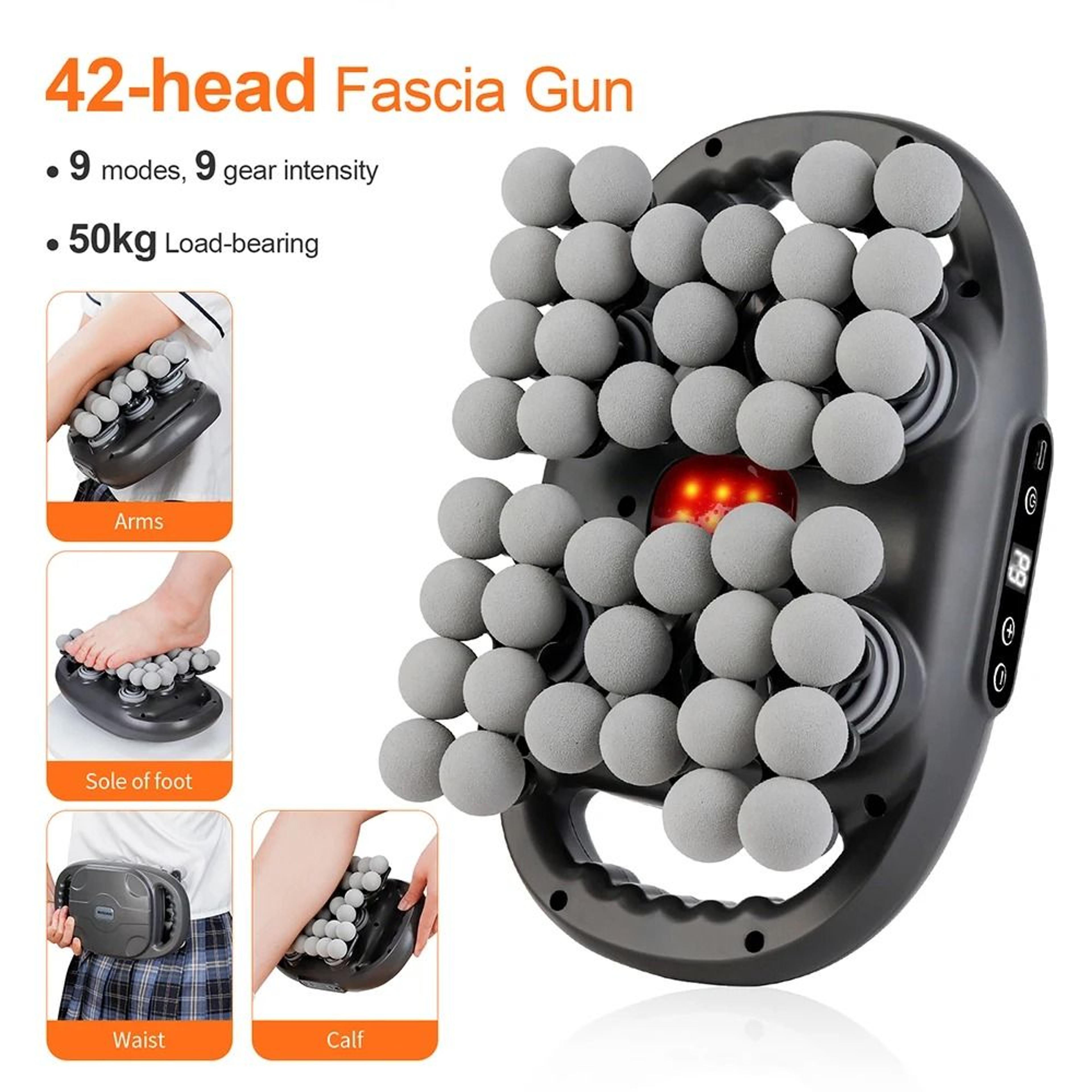 fascia gun high frequency vibration body massager with multiple heads
