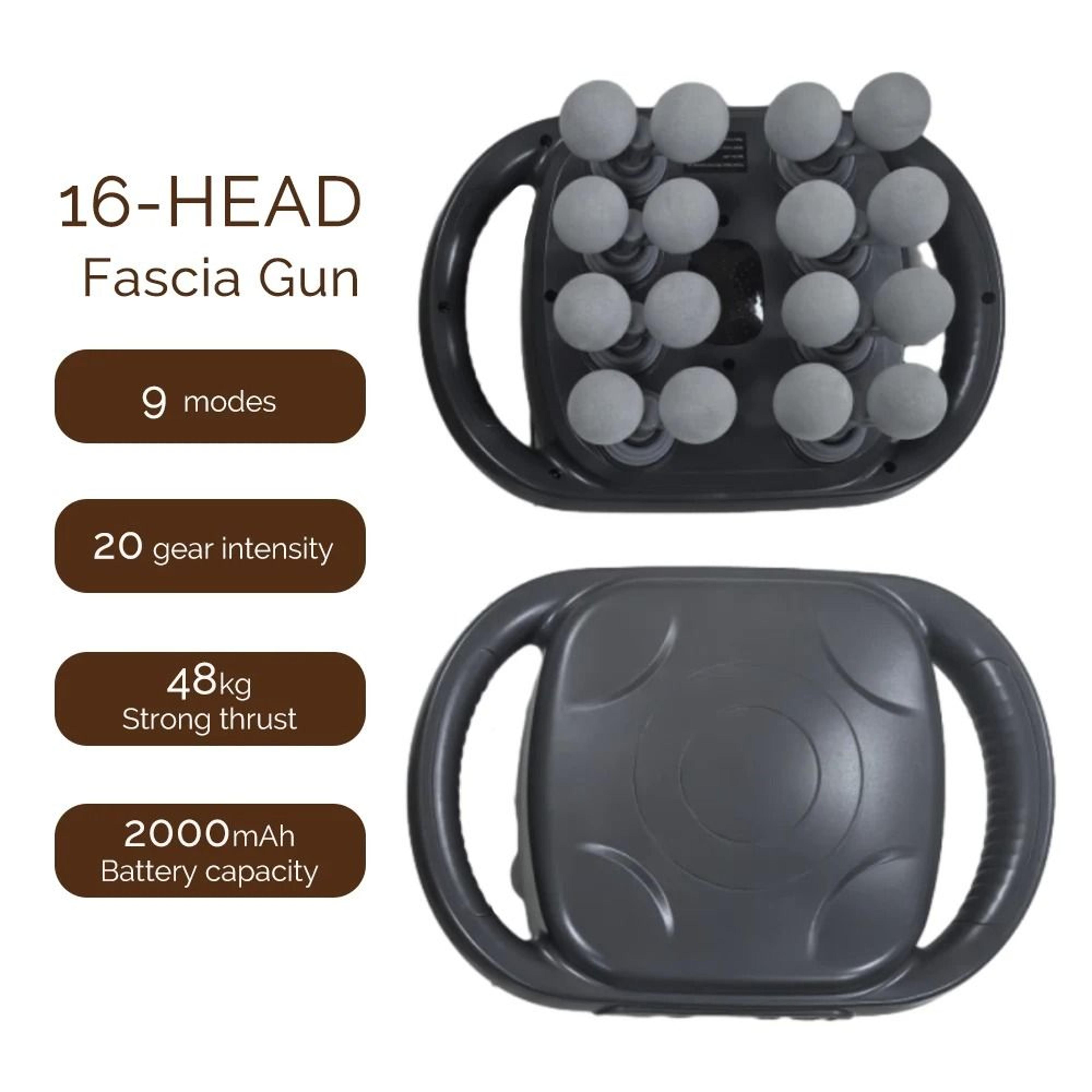 Fascia Gun High Frequency Vibration Body Massager With Multiple Heads 12