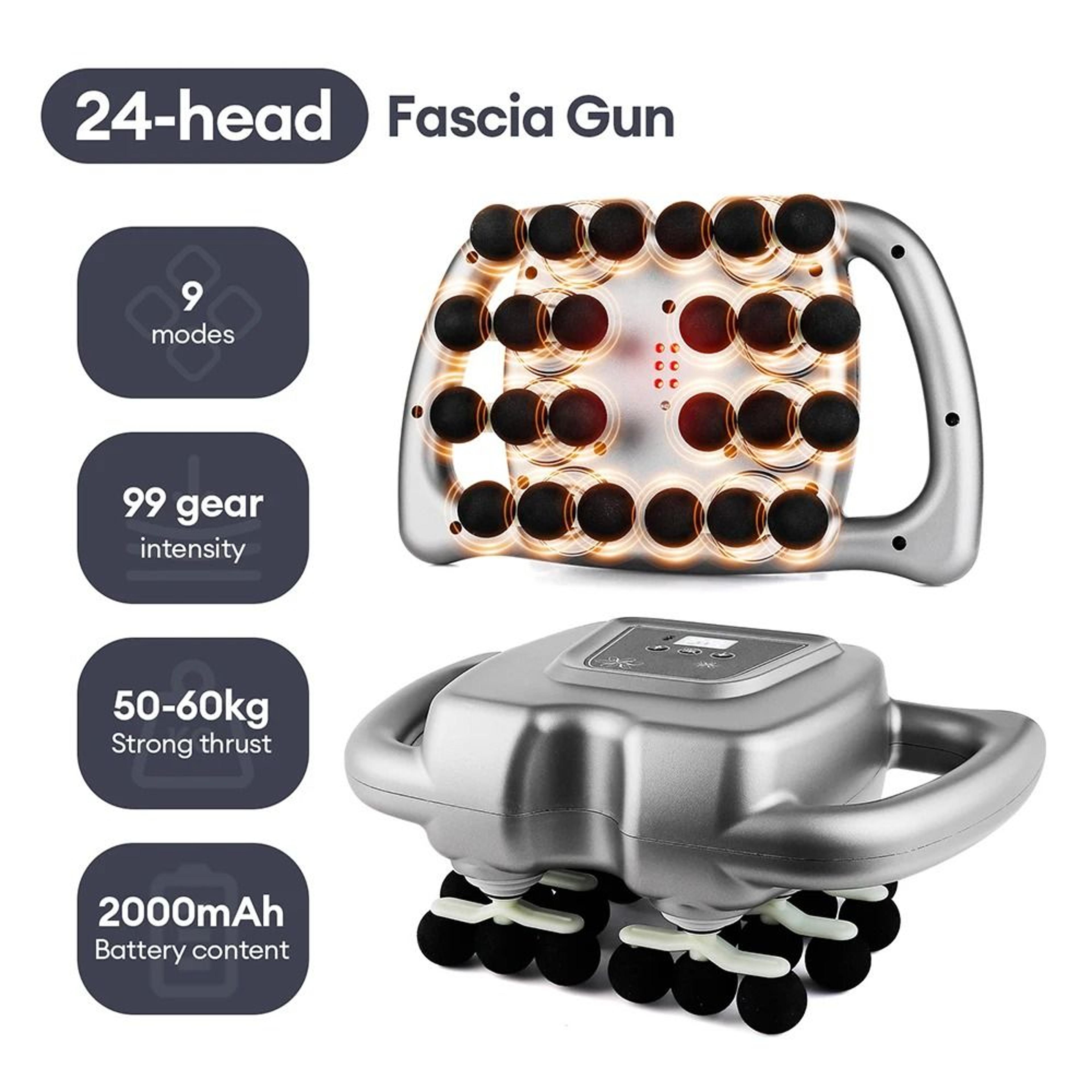 Fascia Gun High Frequency Vibration Body Massager With Multiple Heads 20
