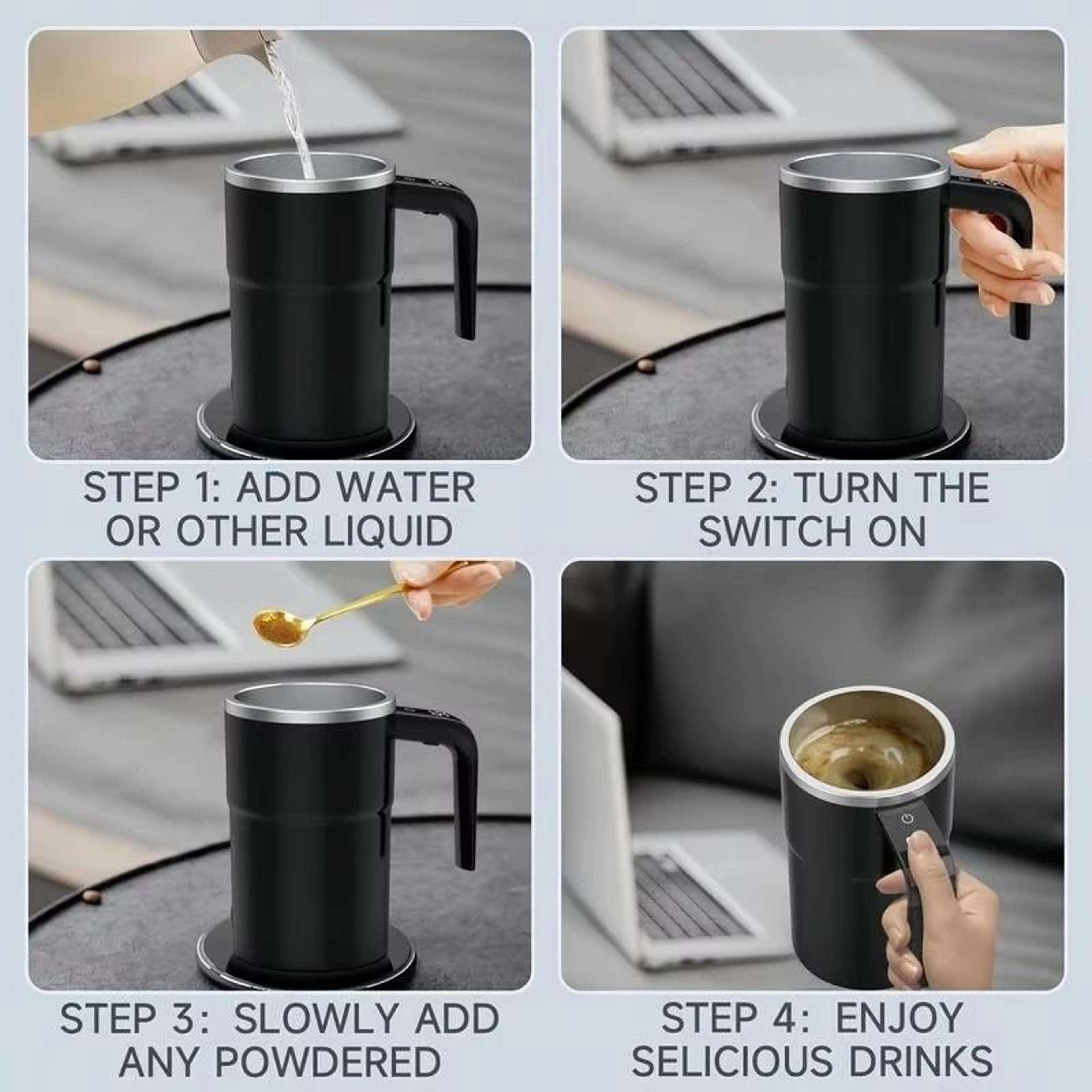 Self Stirring Coffee Mug With USB Rechargeable Magnetic Mixer 5