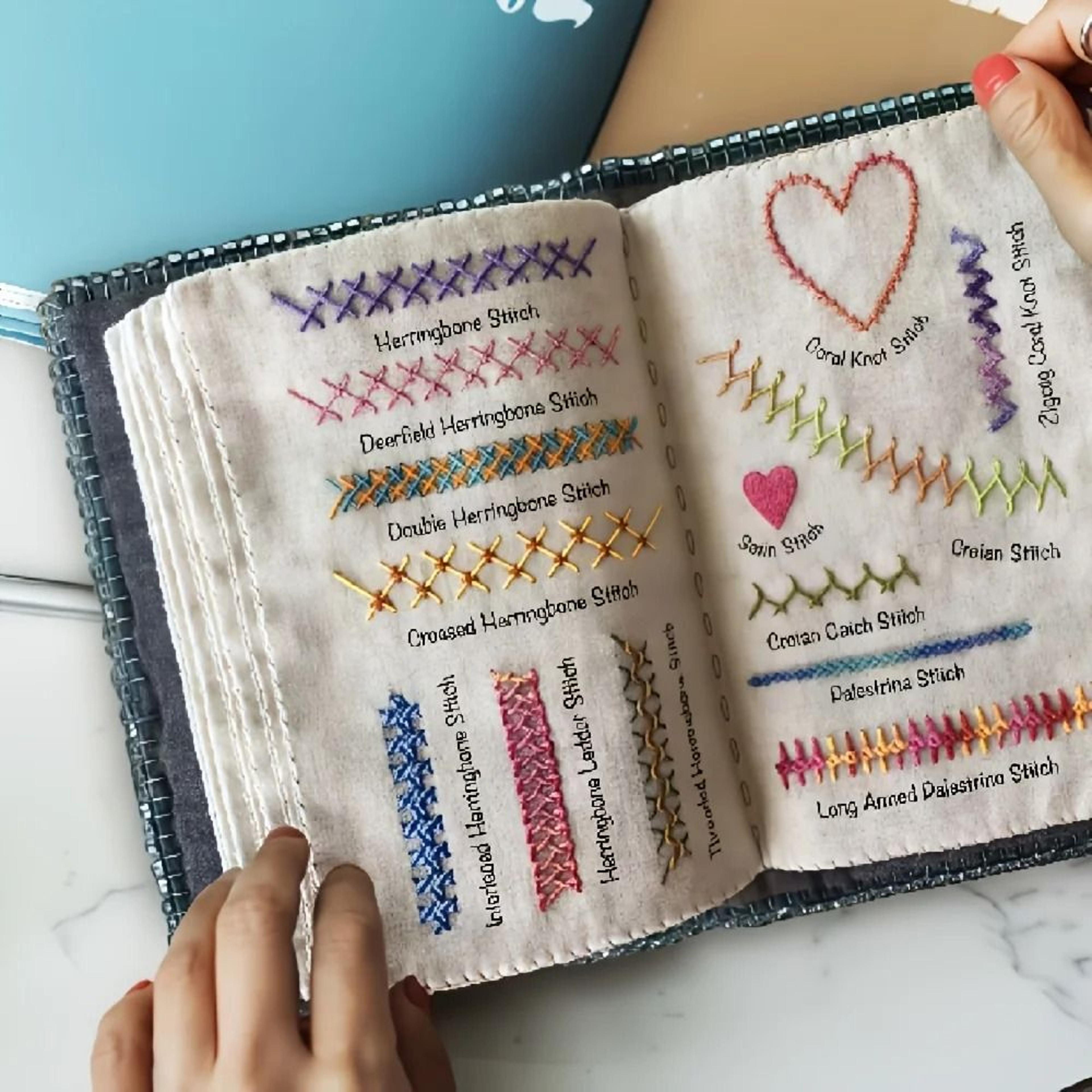 embroidery stitch guide book set for diy sewing projects