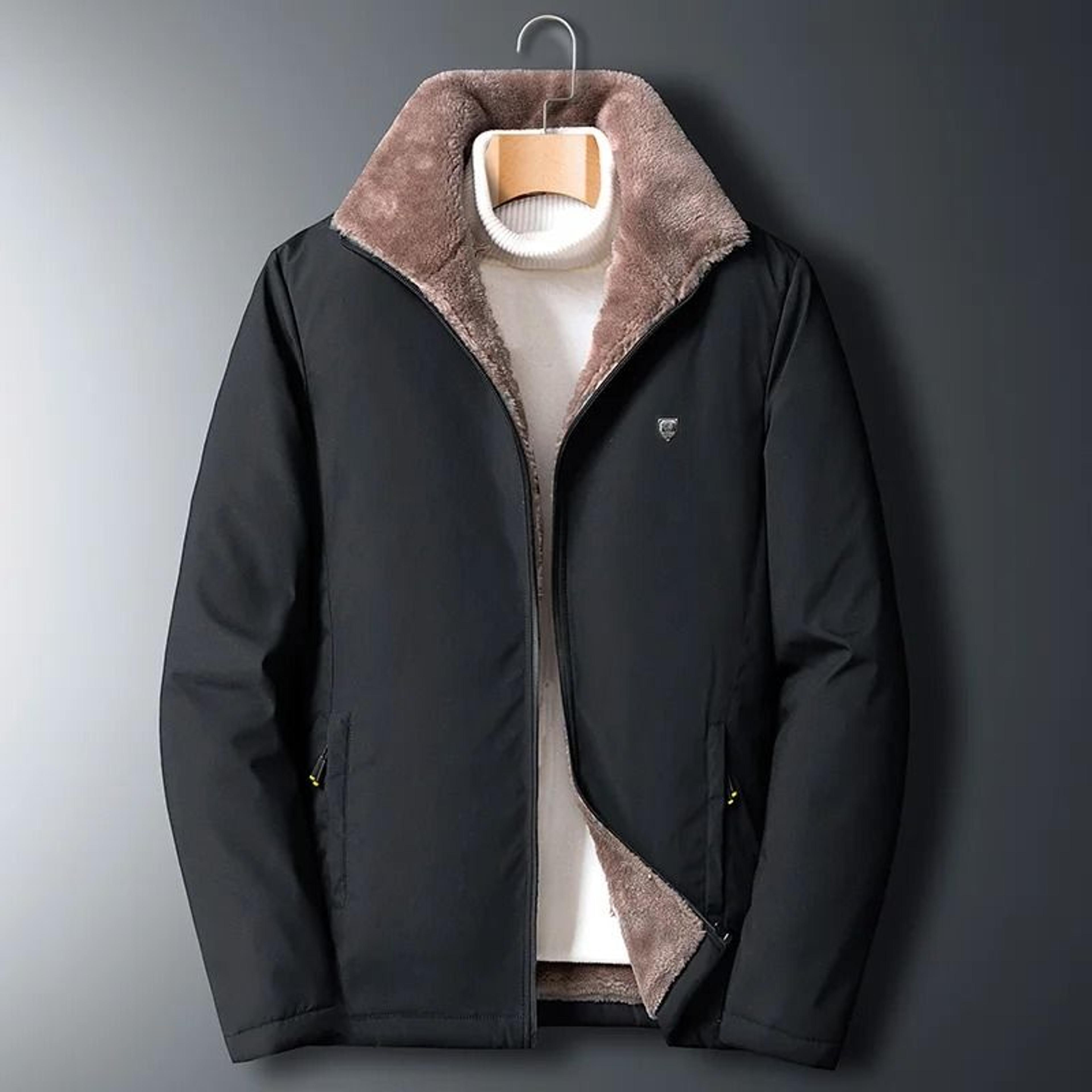 Windproof Fleece Winter Jacket For Men Casual Outdoor Coat 7