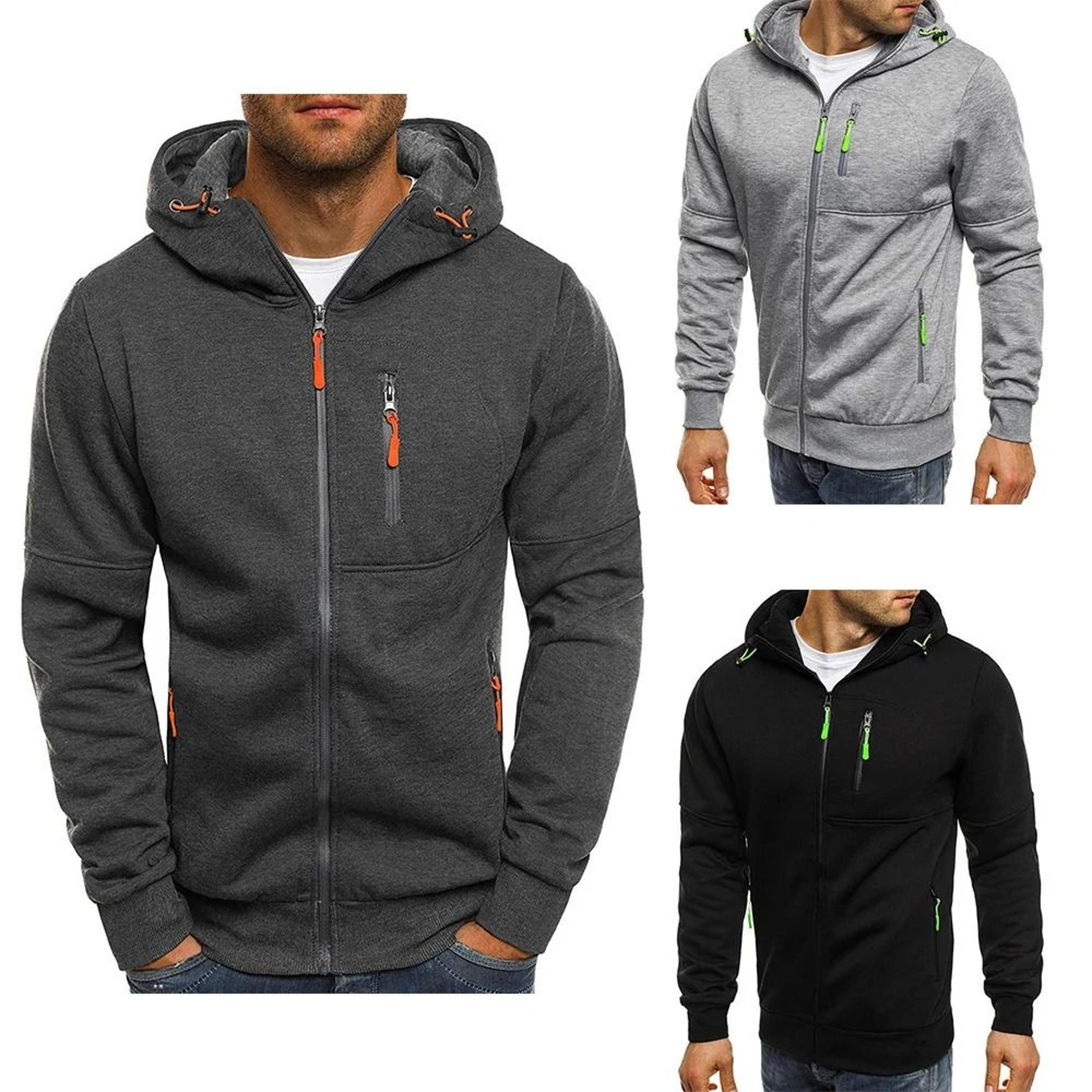 Mens Lightweight Hoodie With Full Length Zipper 0