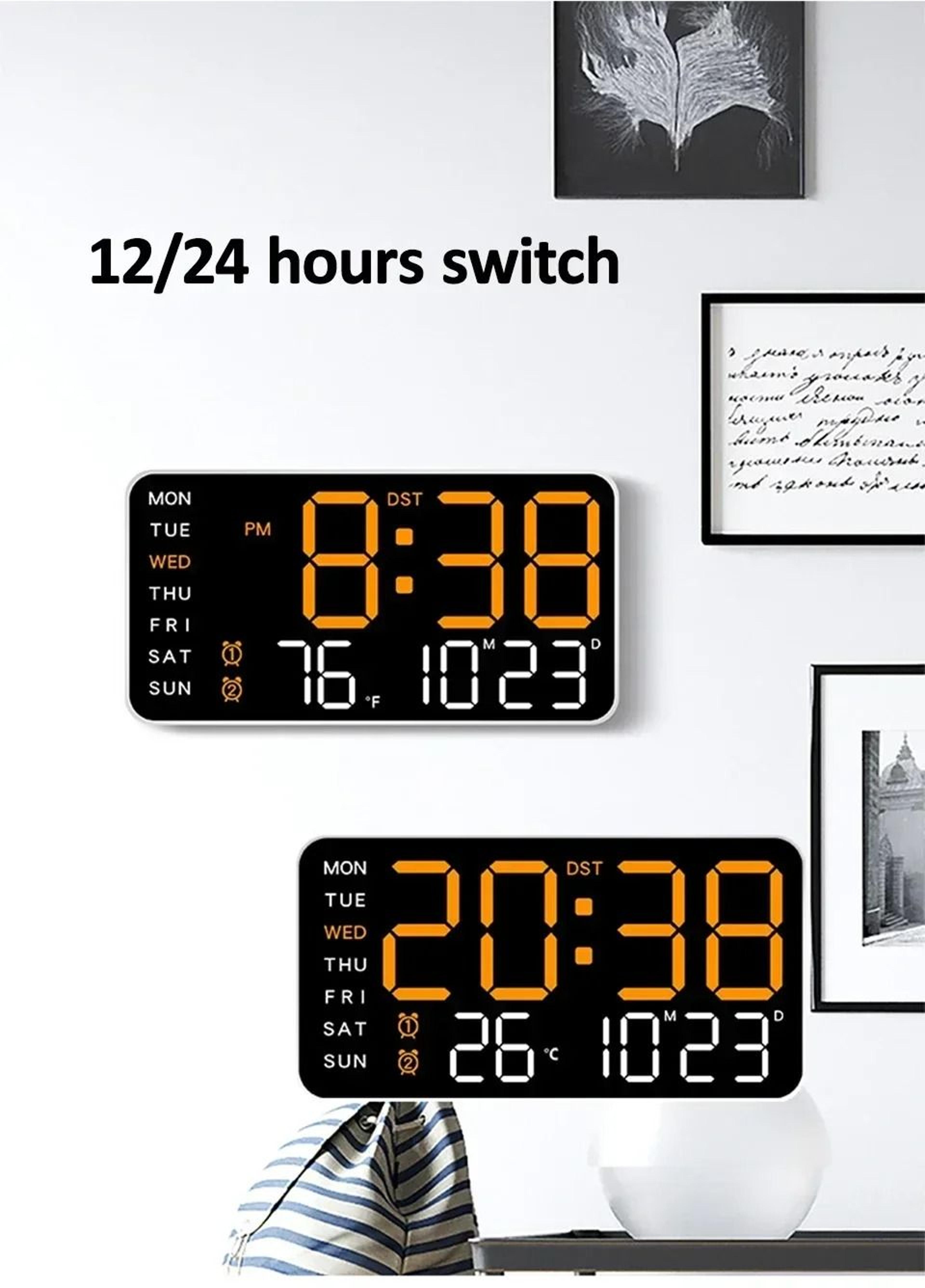 Extra Large LED Wall Clock With Temperature Timer And Date Display 1