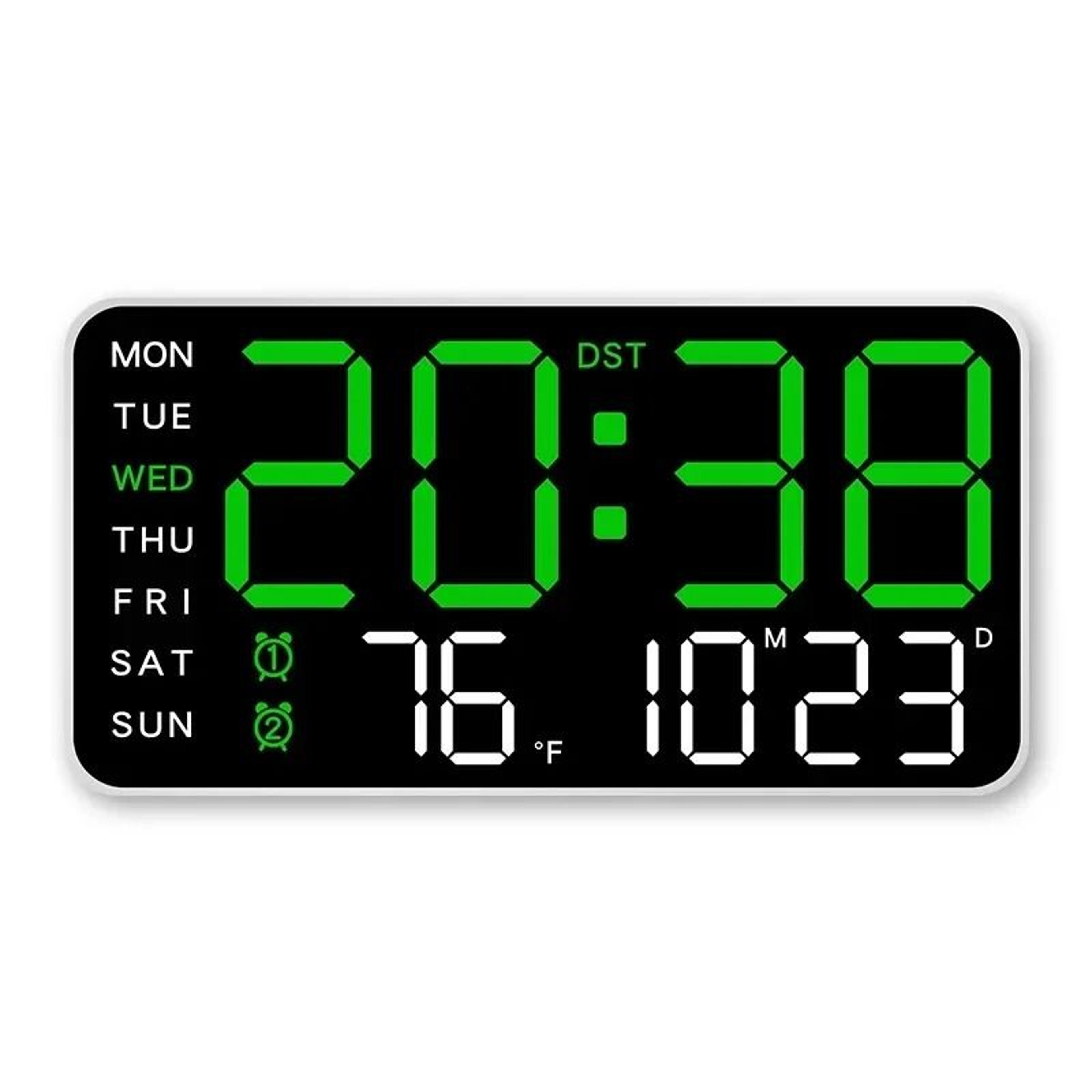 Extra Large LED Wall Clock With Temperature Timer And Date Display 5