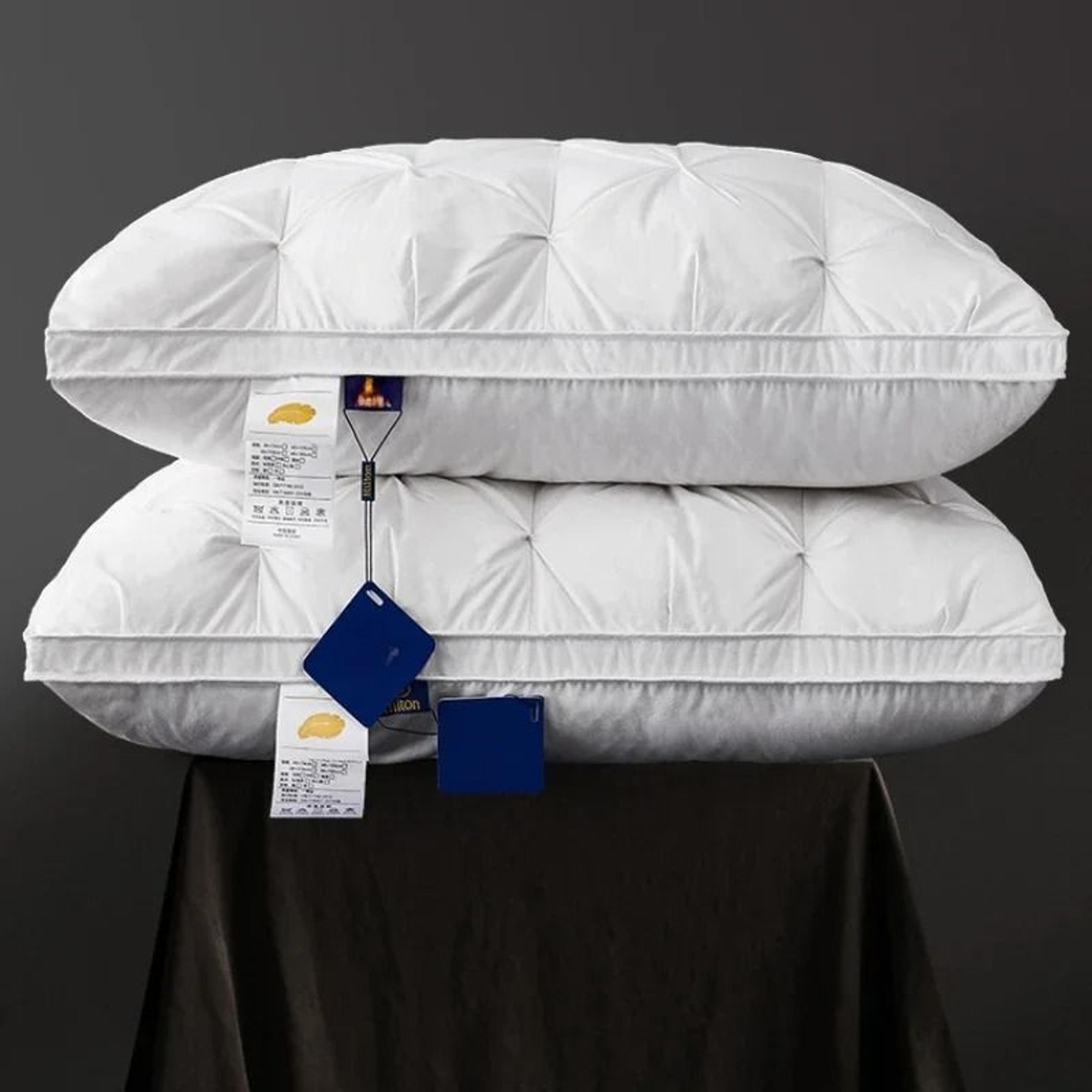 luxury goose down pillow with soft cotton cover