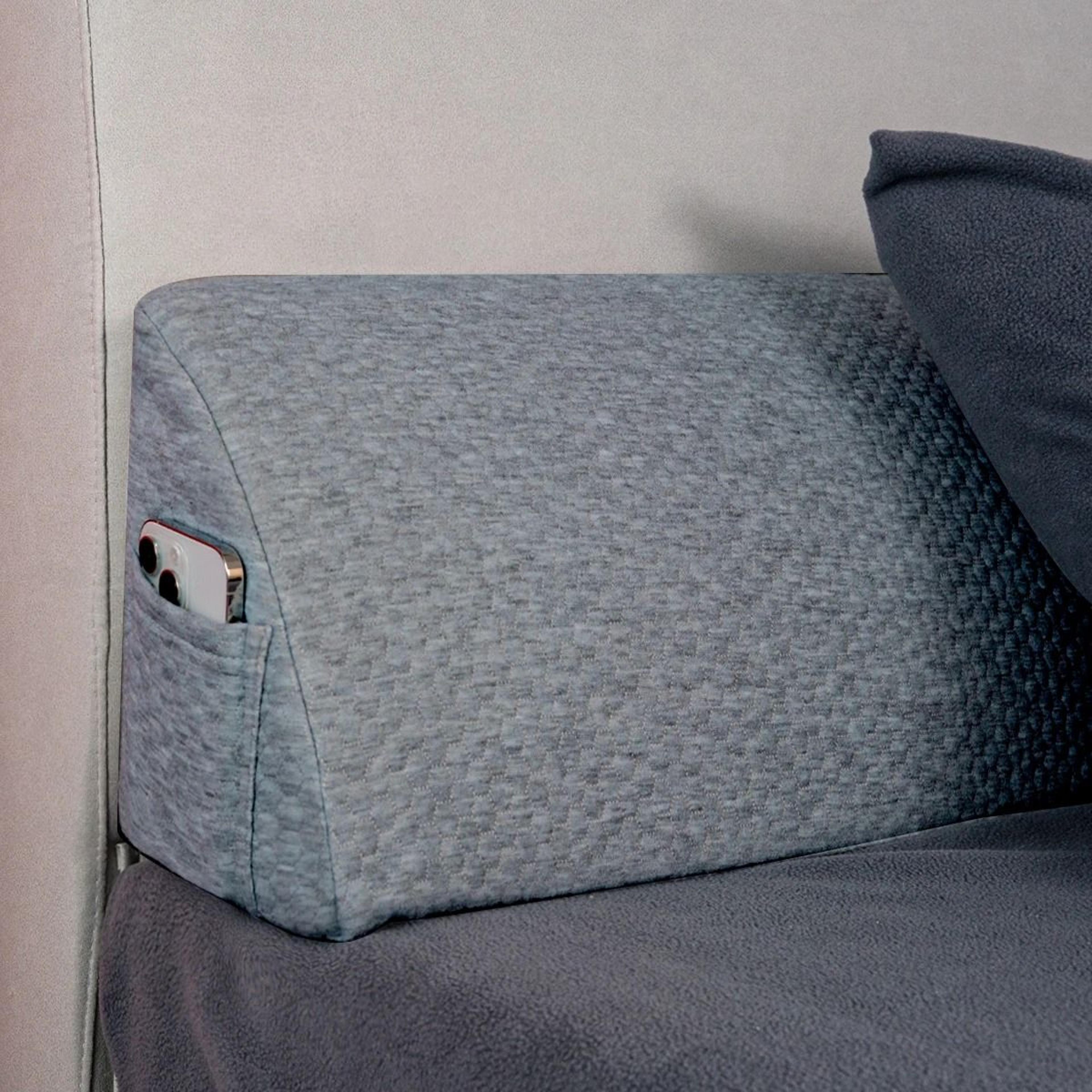 Memory Foam Bed Gap Filler Wedge Pillow With Side Pockets 6
