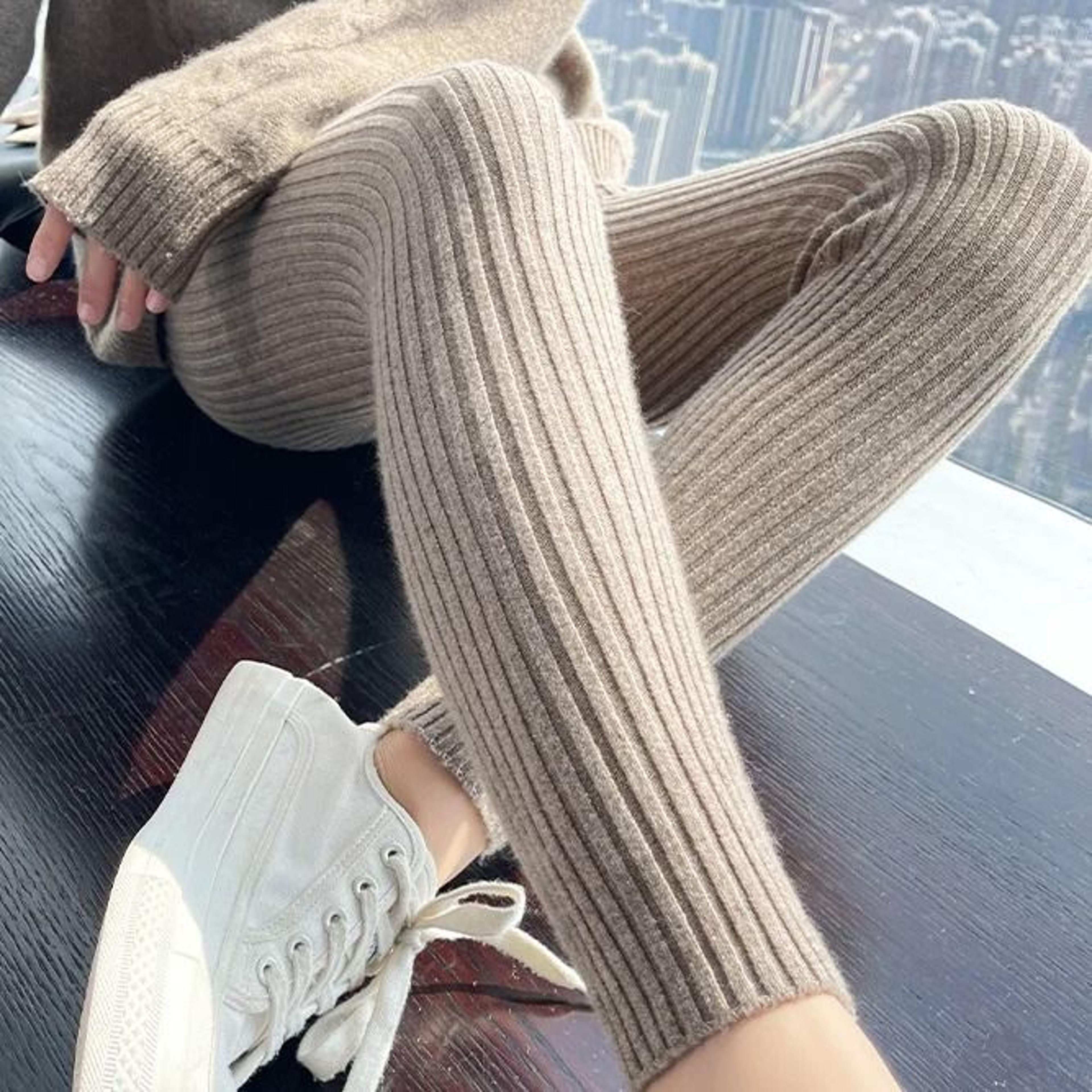 Thermal Ribbed High Waist Leggings For Women 5