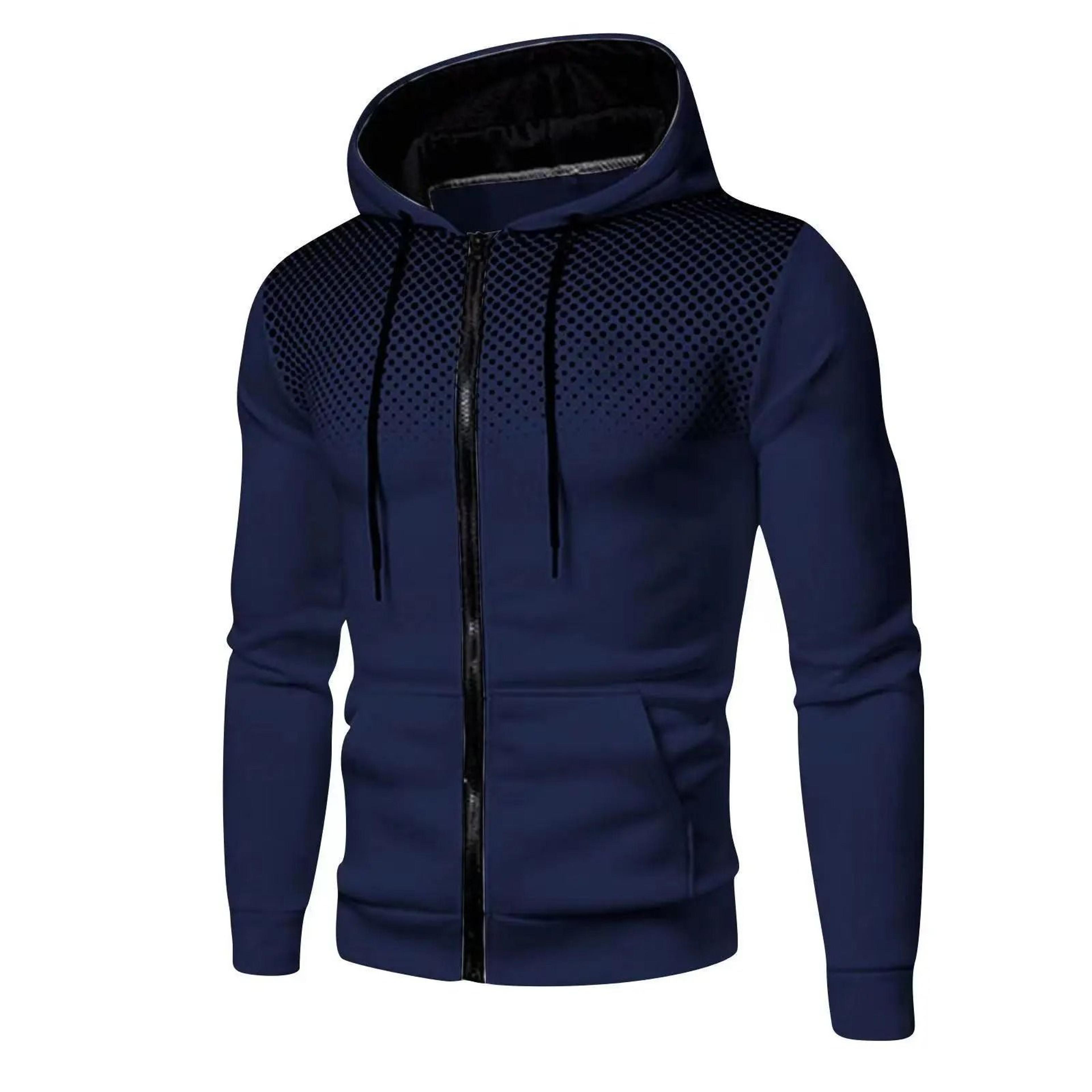 Mens Zip Up Fleece Bomber Jacket Hooded Casual Coat 17