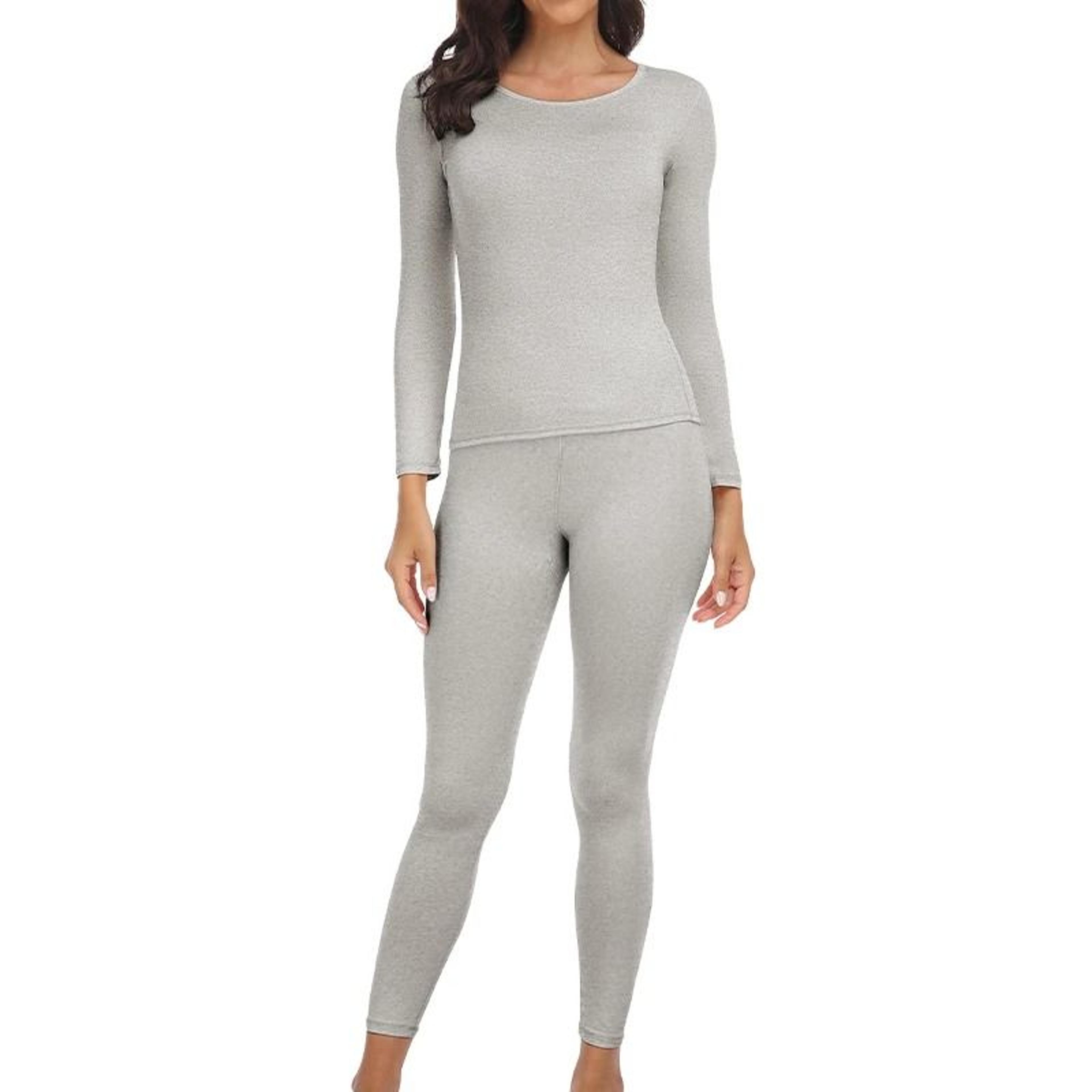 Womens Thermal Underwear Set Long Johns With Polyester Lining 10