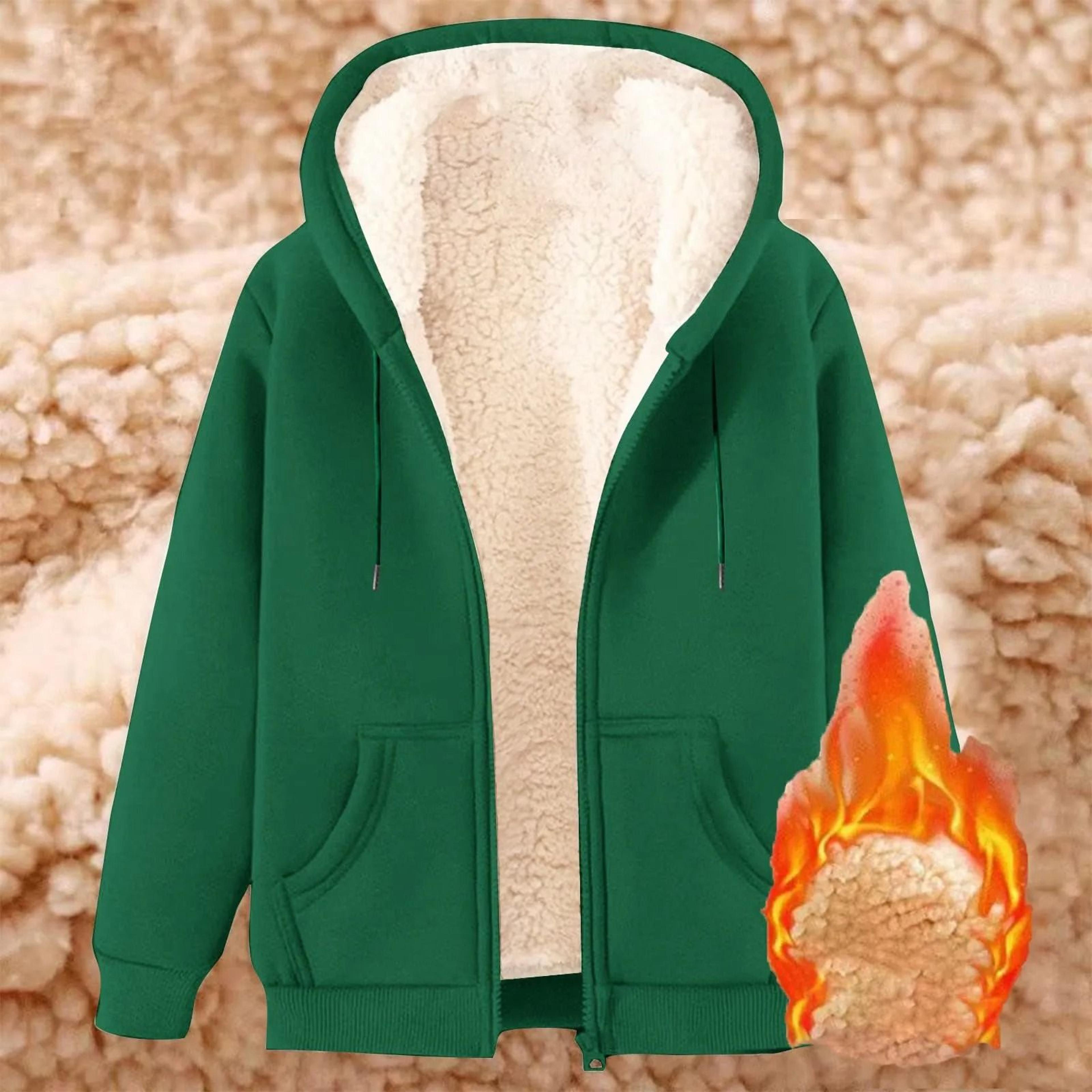 Womens Fleece Lined Zip Up Hoodie With Pockets 6
