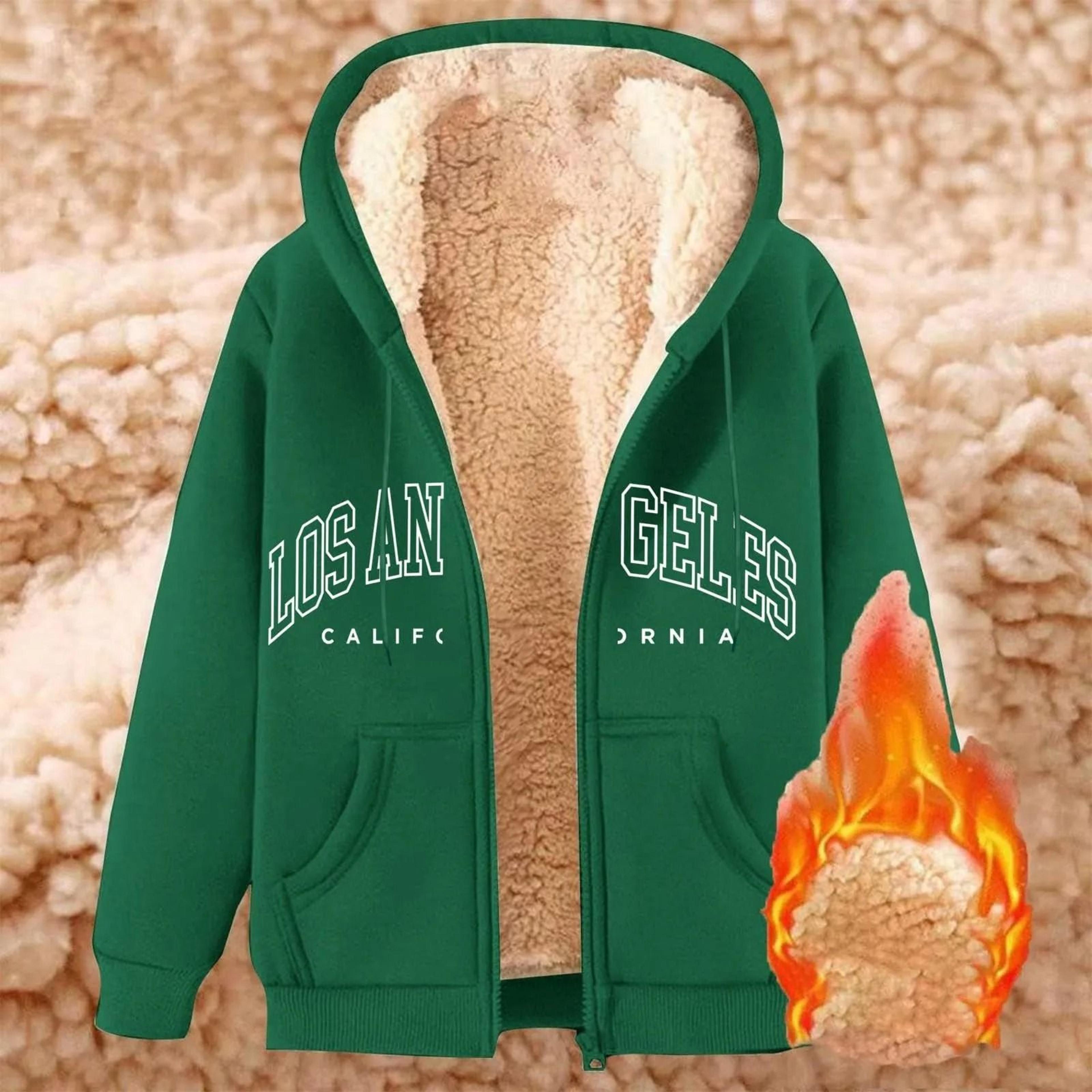 Womens Fleece Lined Zip Up Hoodie With Pockets 13