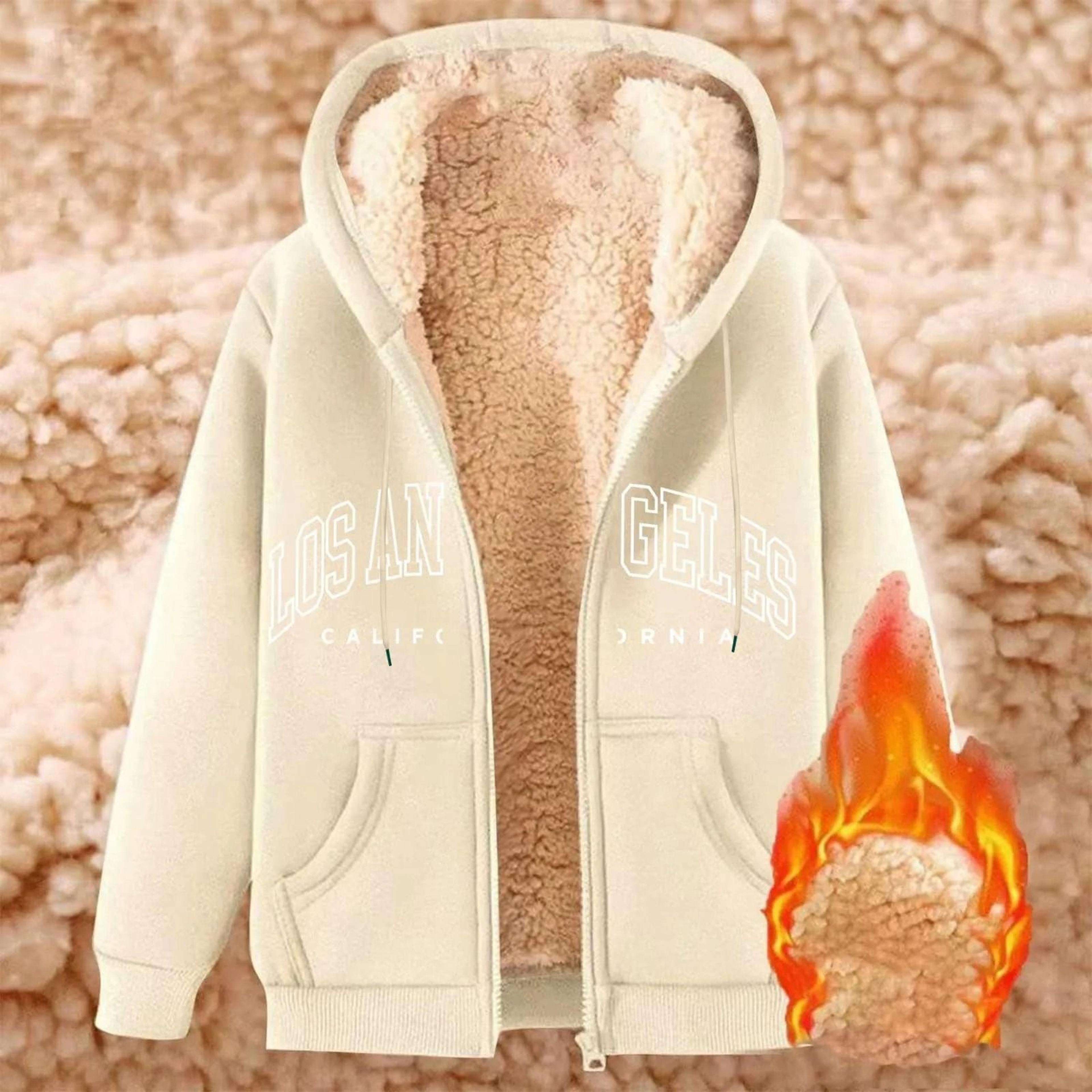 Womens Fleece Lined Zip Up Hoodie With Pockets 14