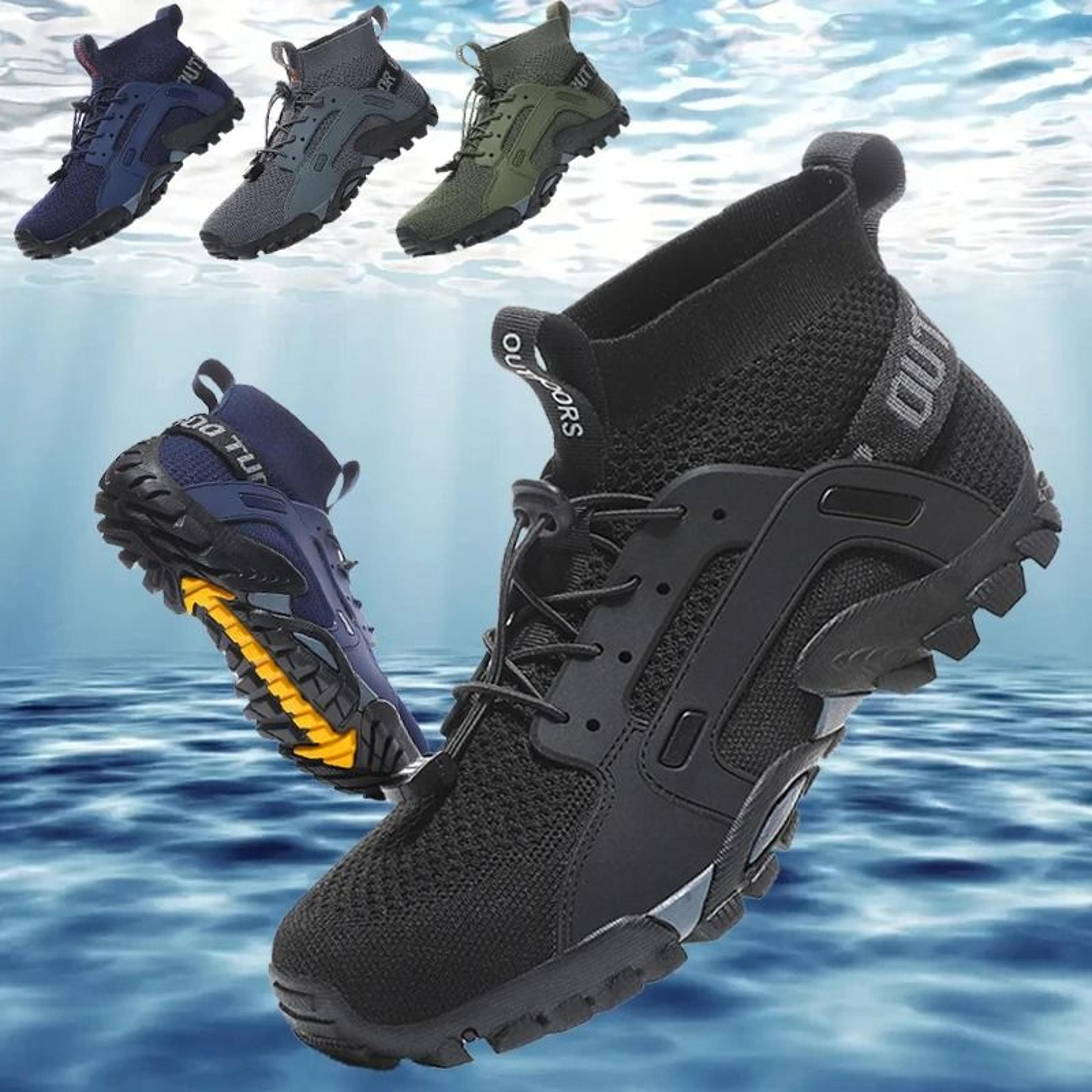 mens quick dry aqua water shoes slip on lightweight sneakers