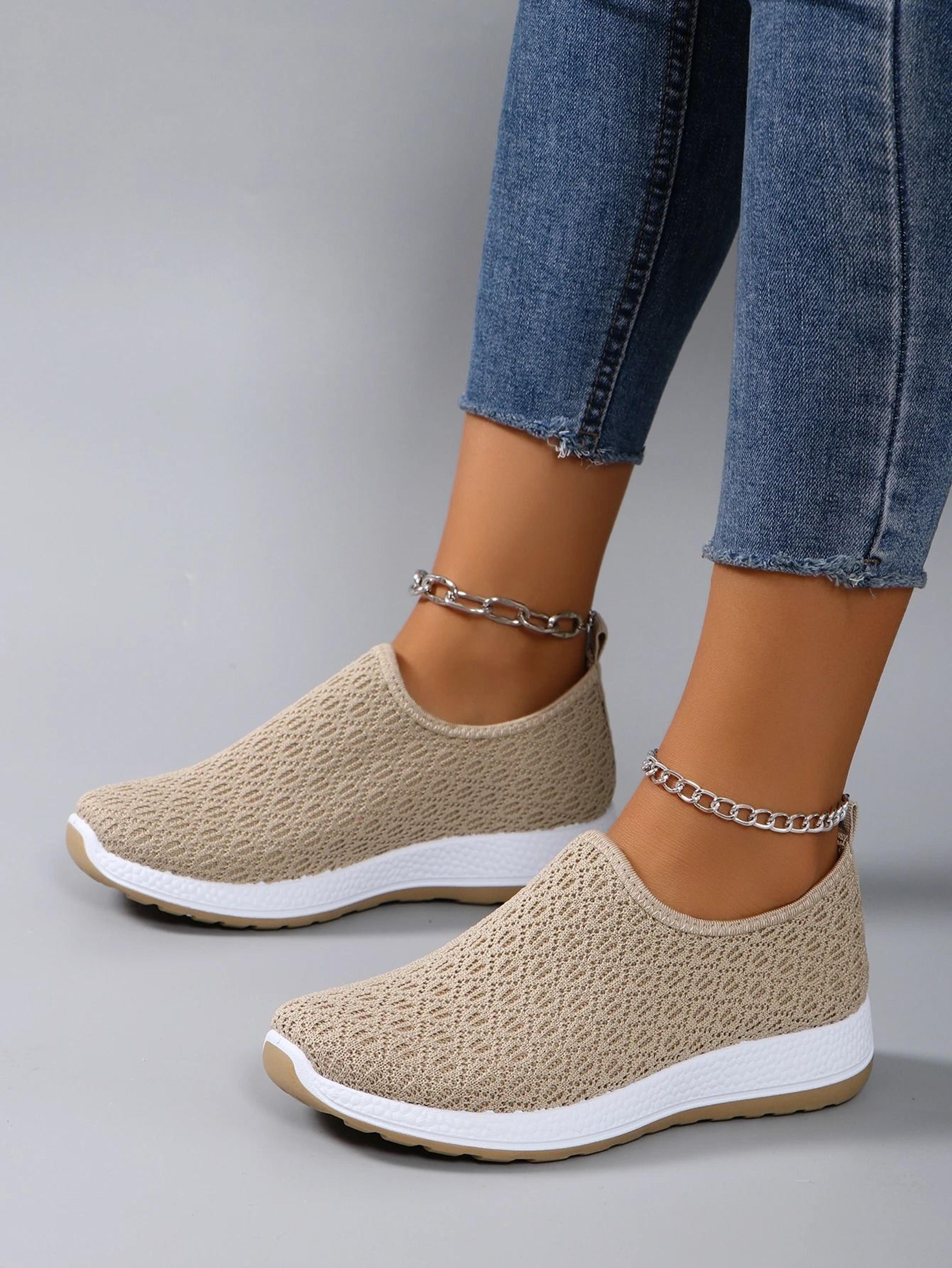 Women Summer Mesh Slip On Flats Lightweight Casual Walking Shoes 4