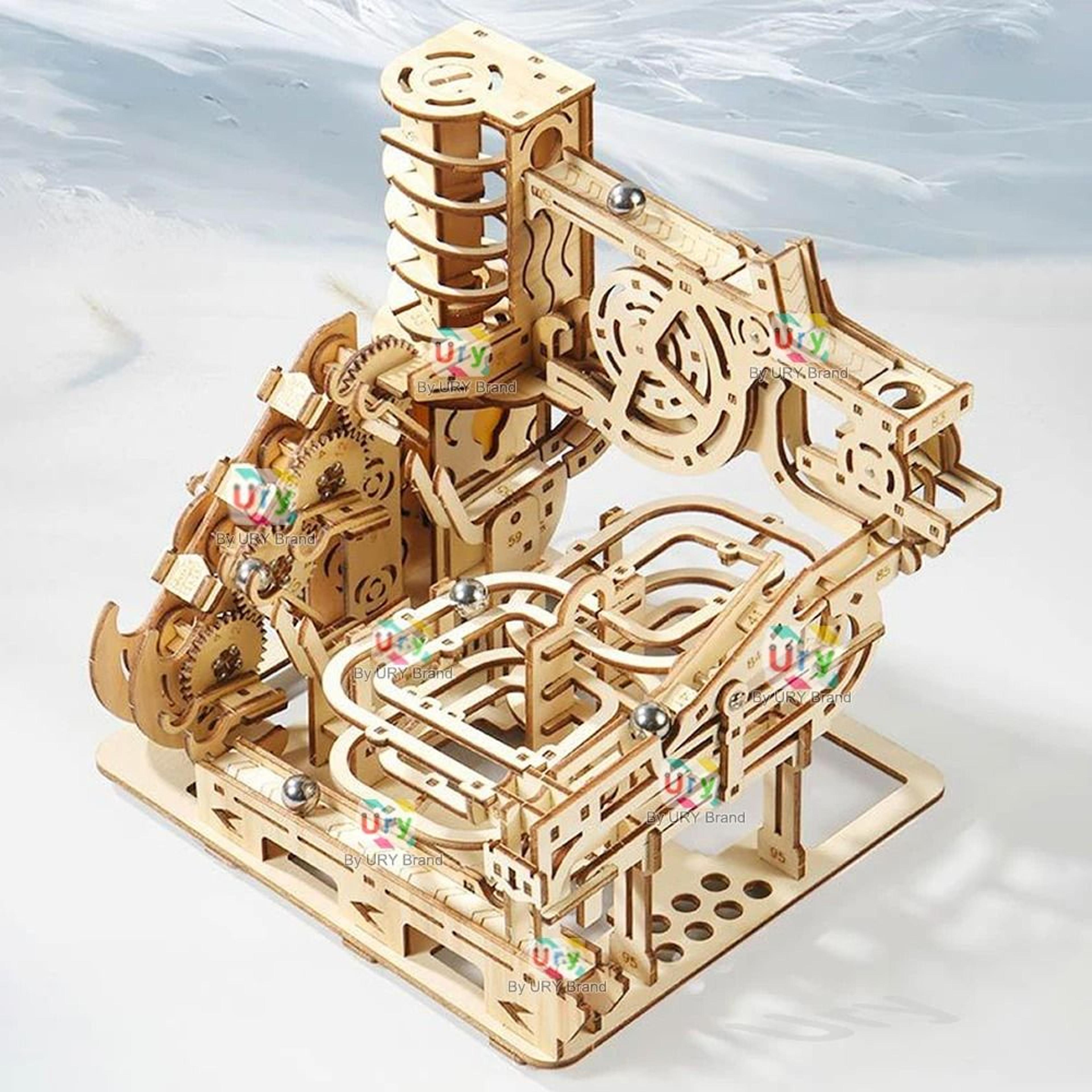 3D Wooden Catapult Marble Run Puzzle For Teens And Adults 4