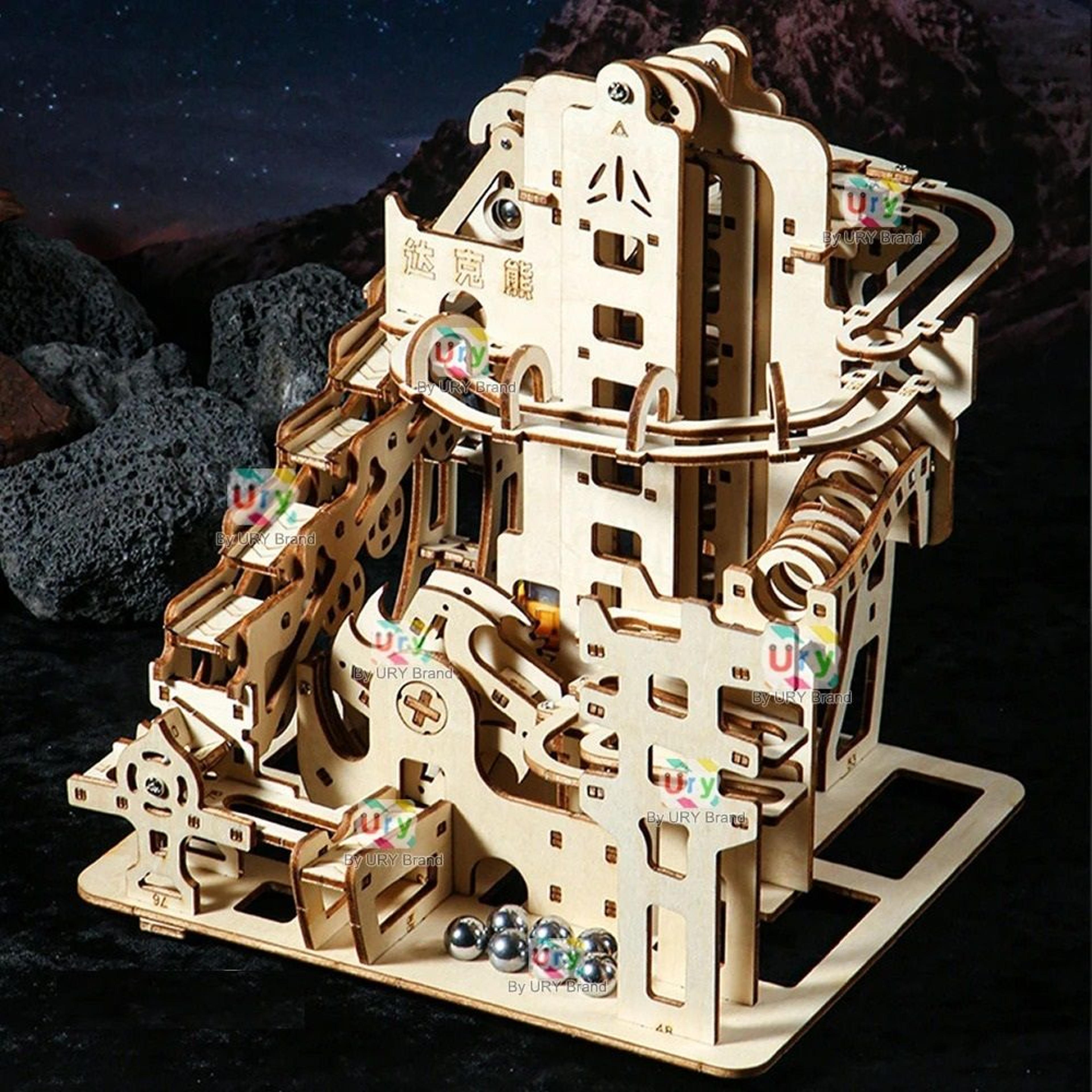 3D Wooden Catapult Marble Run Puzzle For Teens And Adults 5