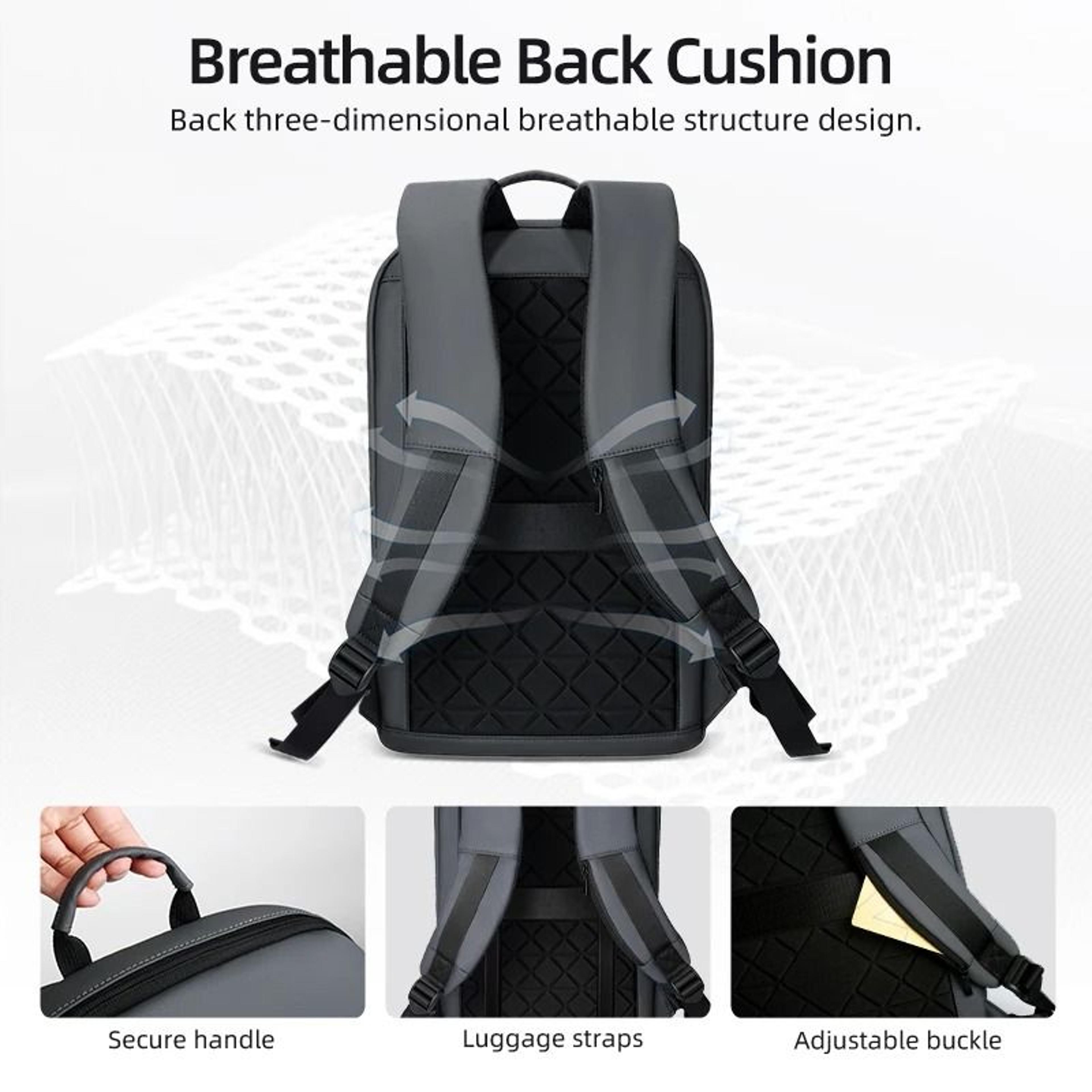 Slim Waterproof Laptop Backpack For Men With USB Port Business Travel Bag 1