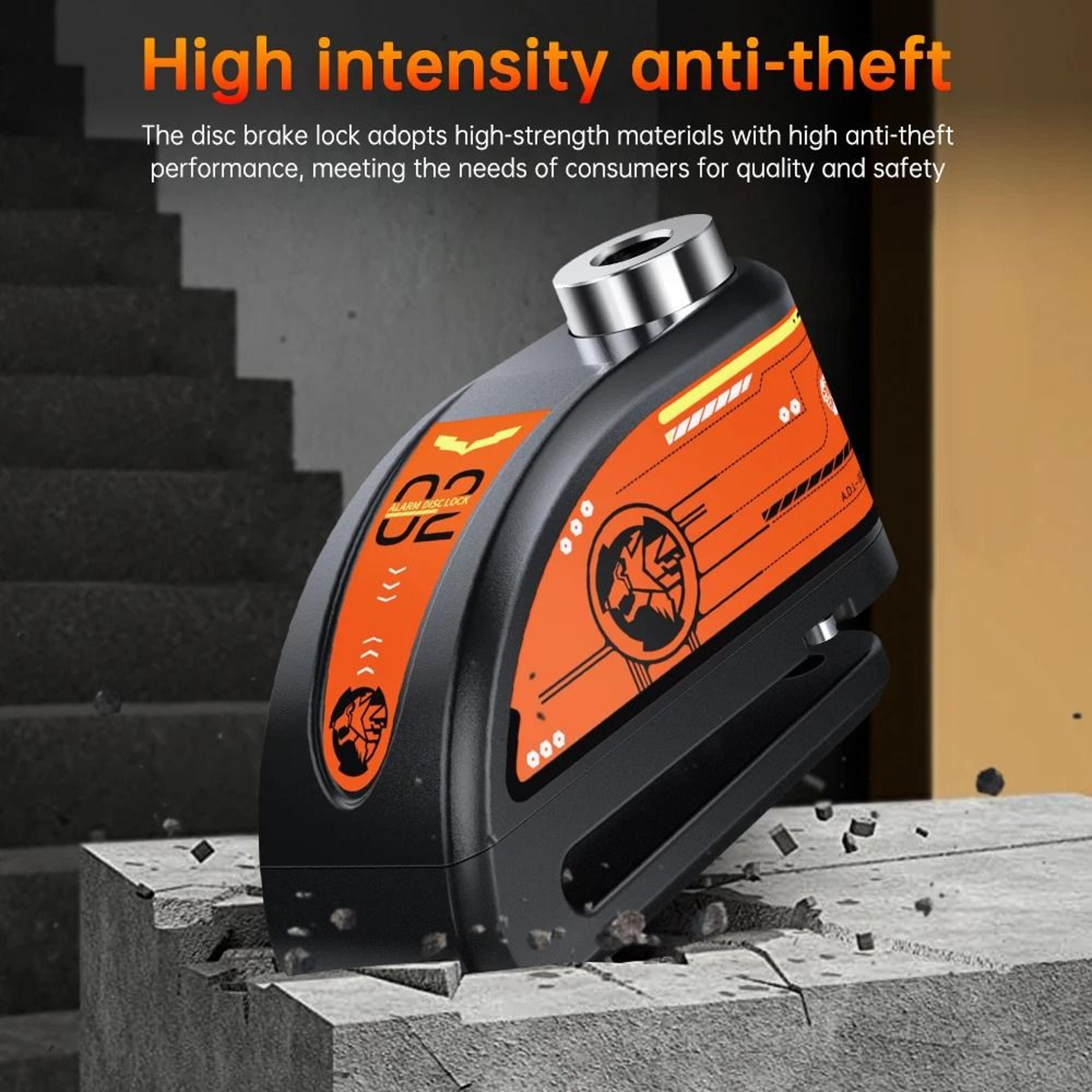 Alarm Disc Padlock Waterproof 120 DB Motorbike Wheel Lock 0
