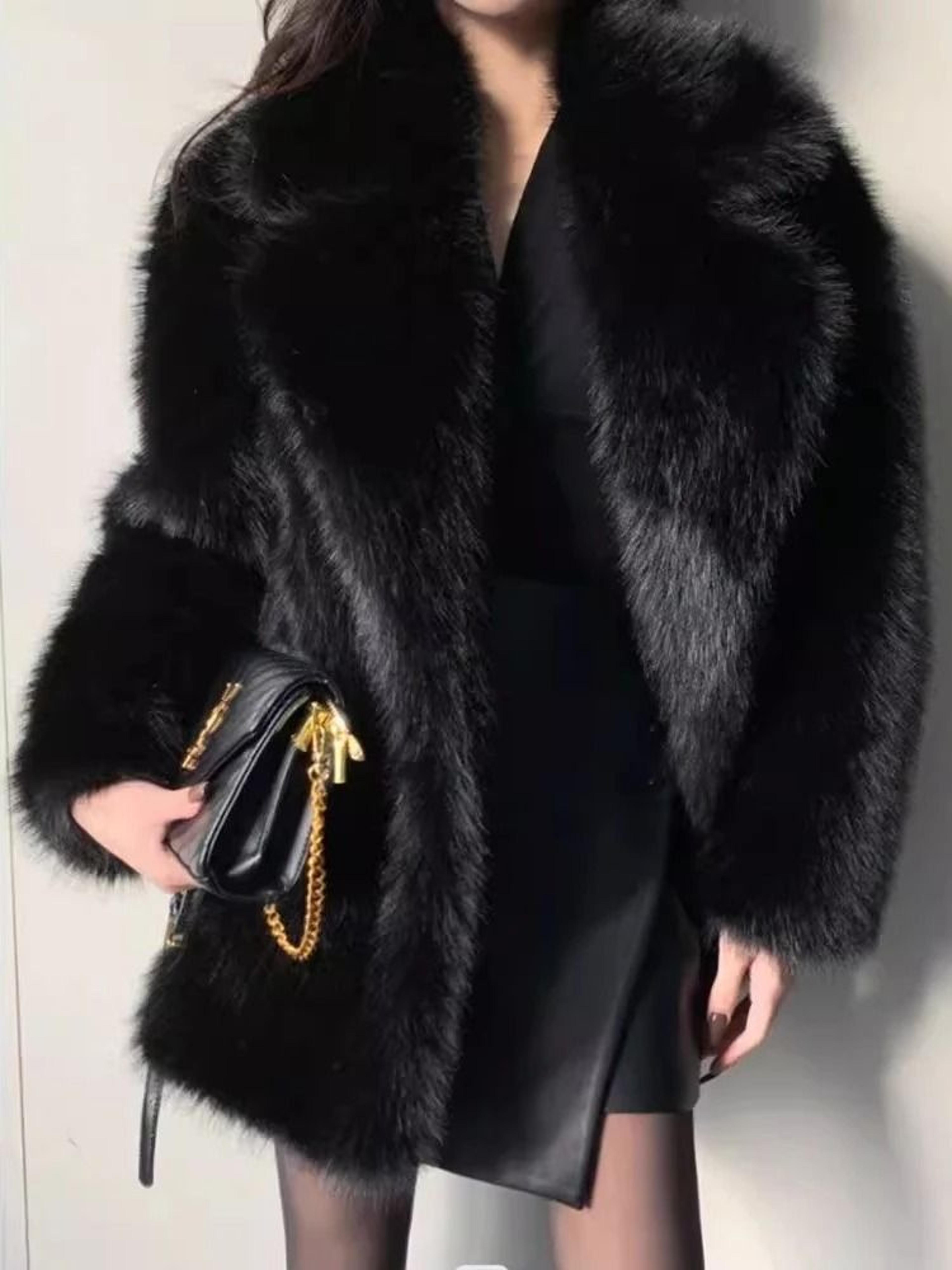 Oversized Faux Fur Coat For Women Soft Fluffy Winter Jacket 13