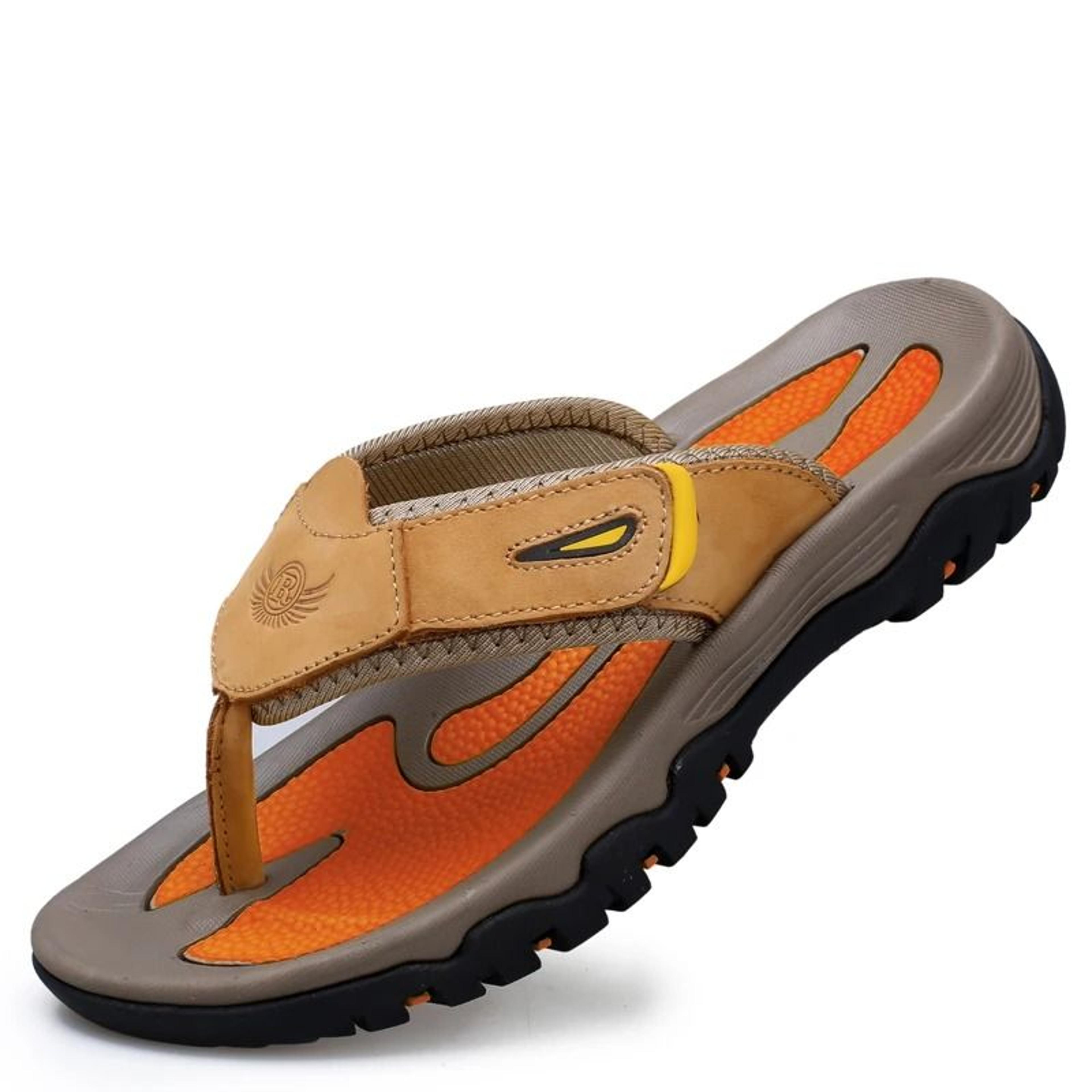 Genuine Leather Men Slippers Outdoor Summer Casual Flip Flops 4